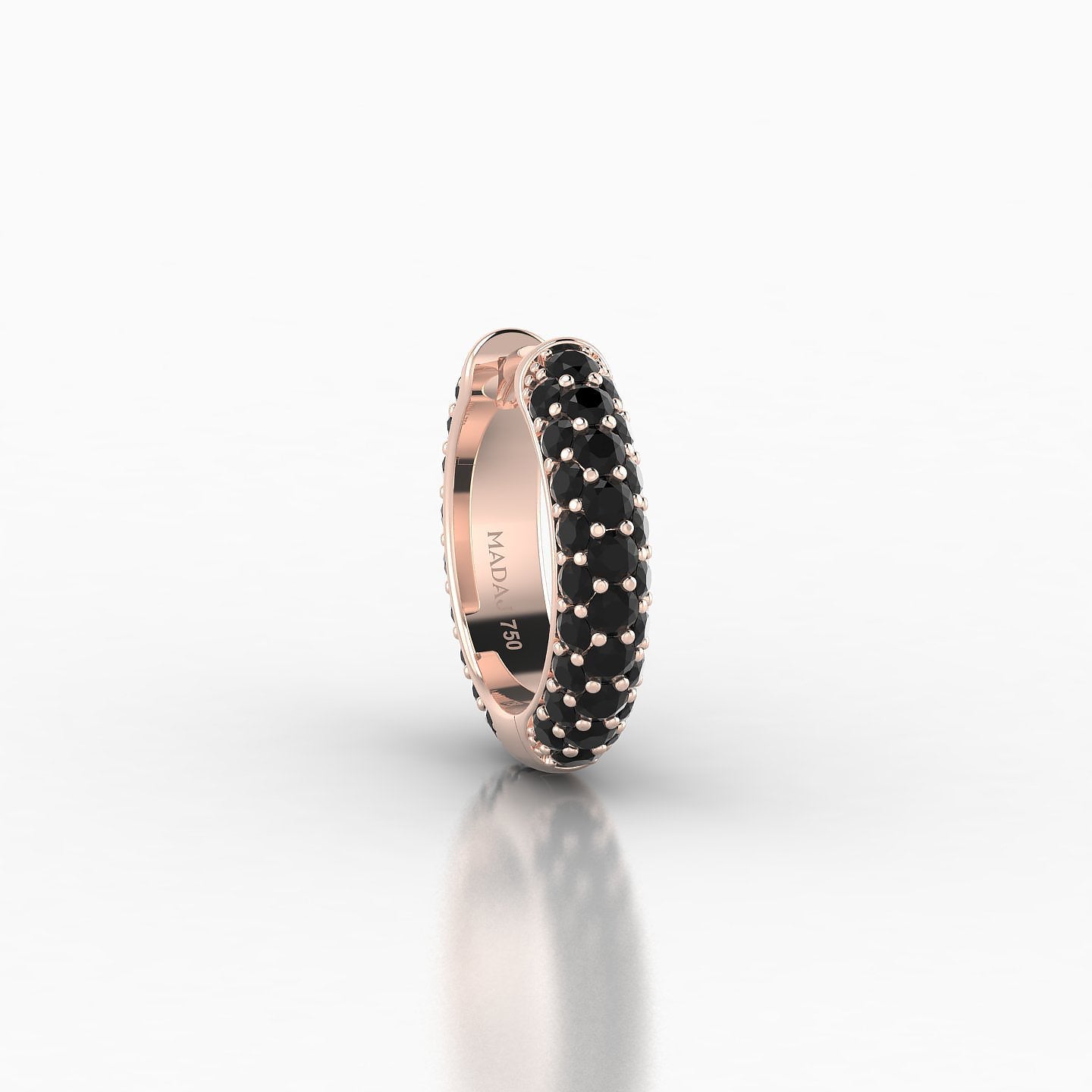 Theia | 18k Rose Gold 8 mm Pave Black Diamond Hoop Piercing