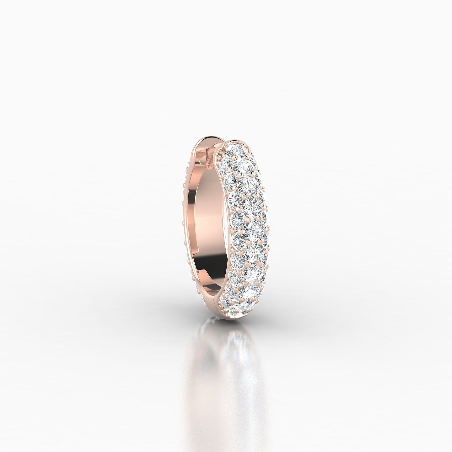 Theia | 18k Rose Gold 8 mm Pave Diamond Hoop Piercing