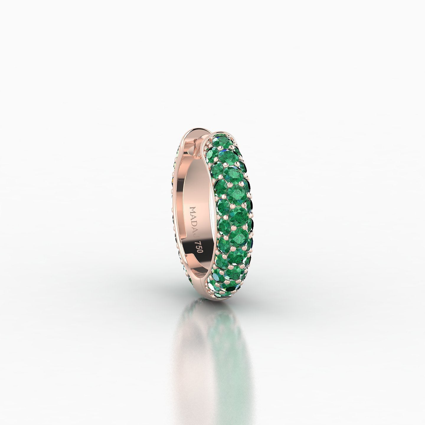 Theia | 18k Rose Gold 8 mm Pave Emerald Hoop Piercing