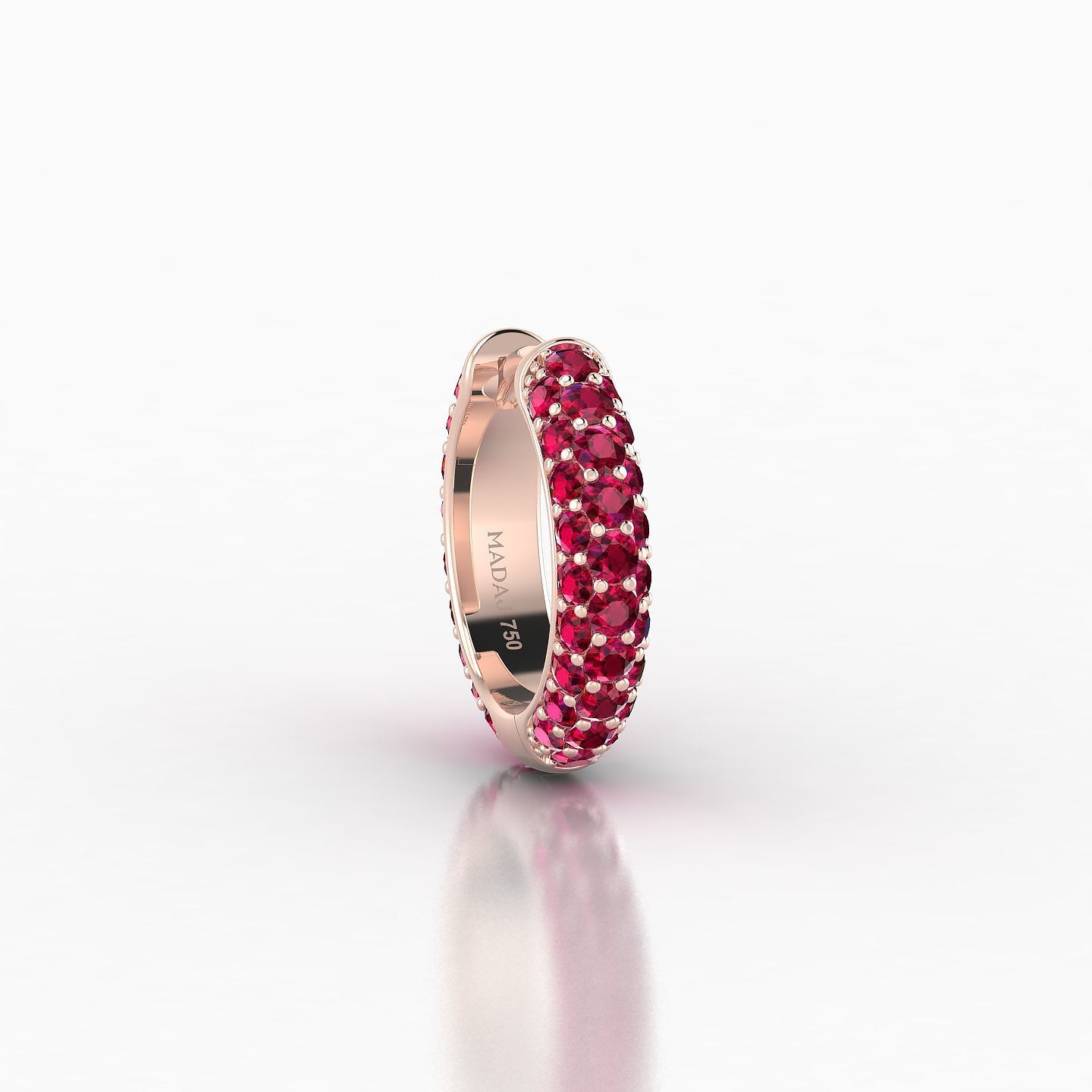 Theia | 18k Rose Gold 8 mm Pave Ruby Hoop Piercing