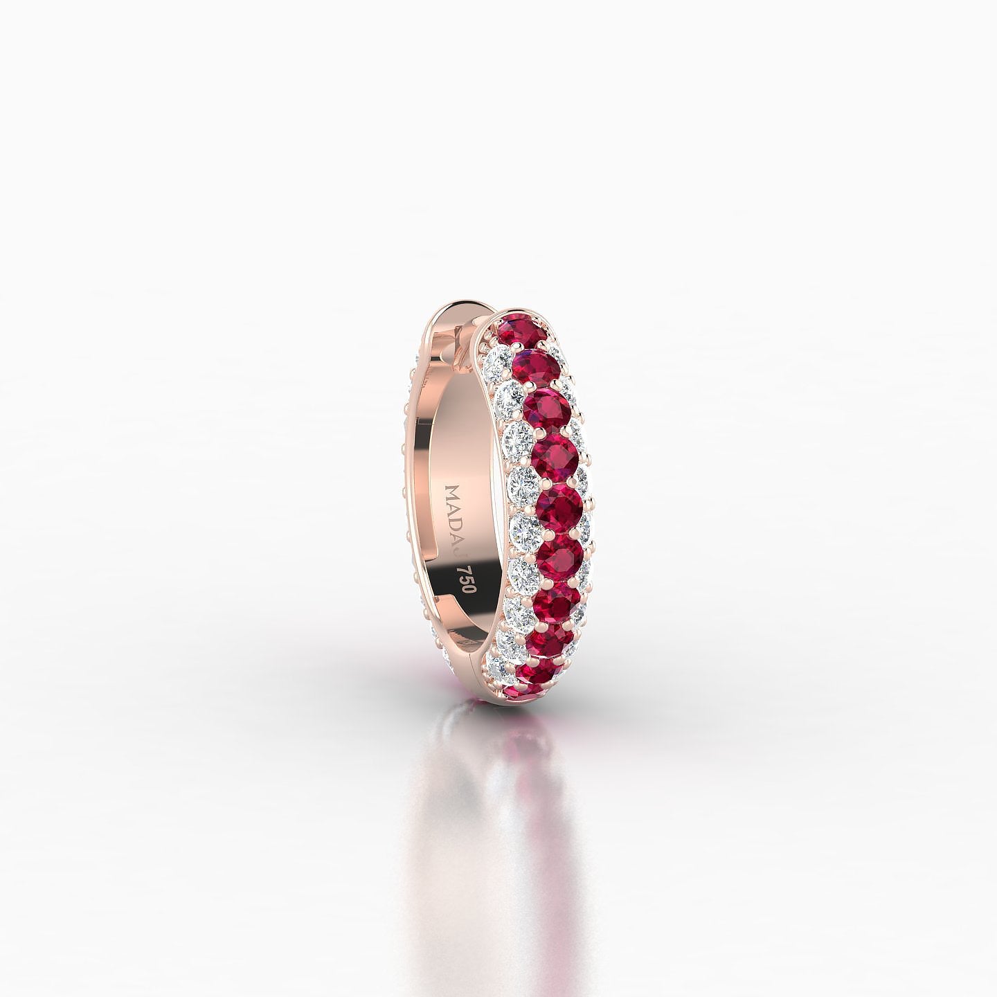 Theia | 18k Rose Gold 8 mm Pave Ruby & Diamond Hoop Piercing