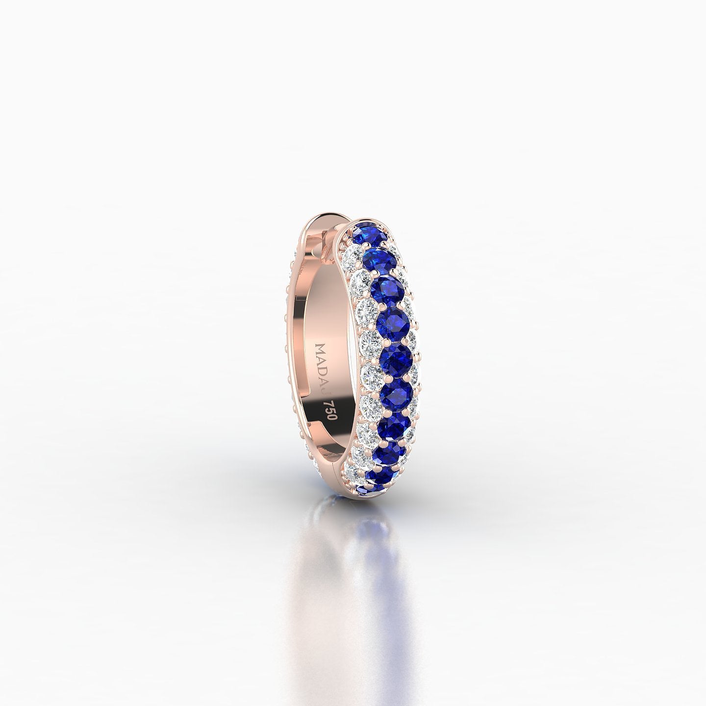 Theia | 18k Rose Gold 8 mm Pave Sapphire & Diamond Hoop Piercing