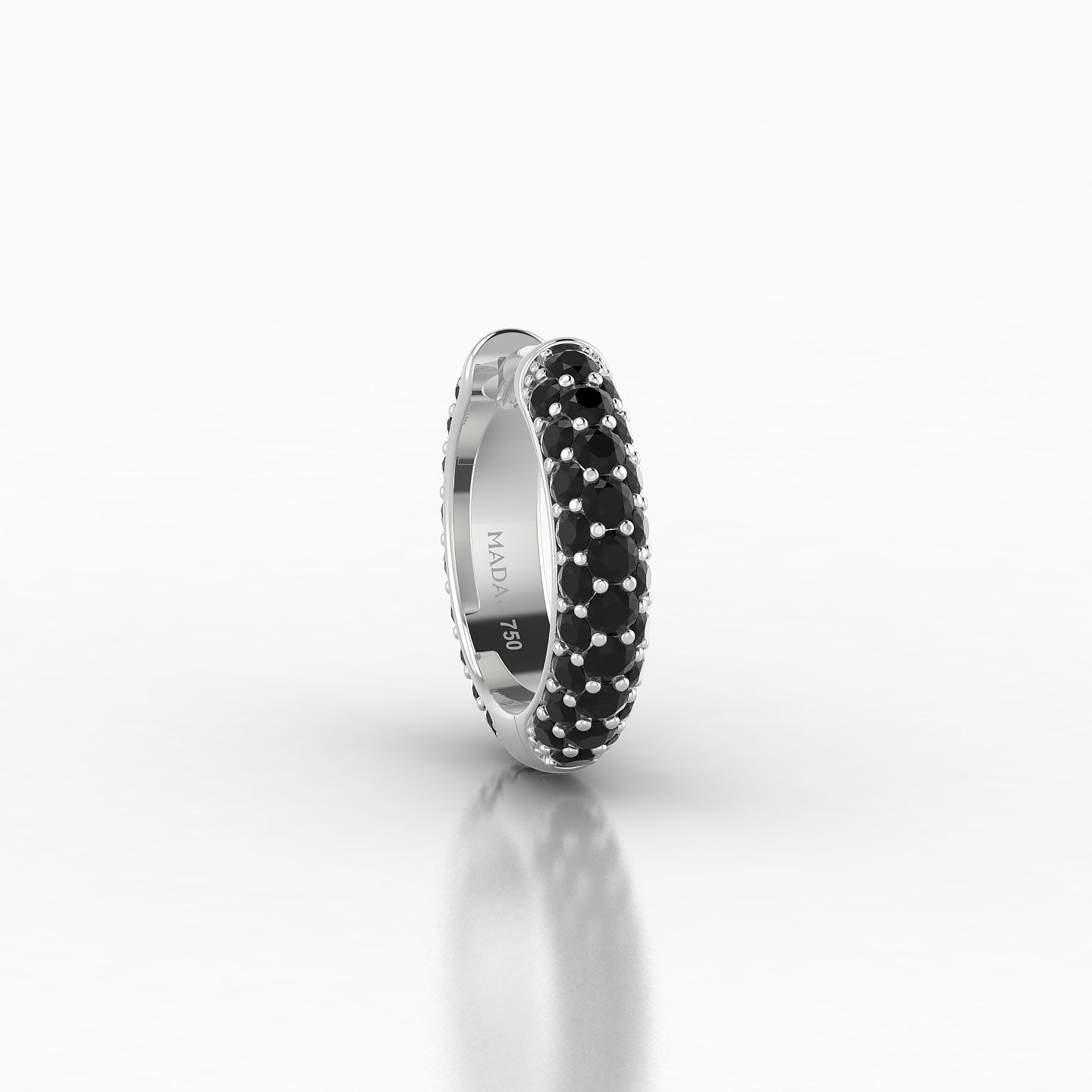 Theia | 18k White Gold 8 mm Pave Black Diamond Hoop Piercing