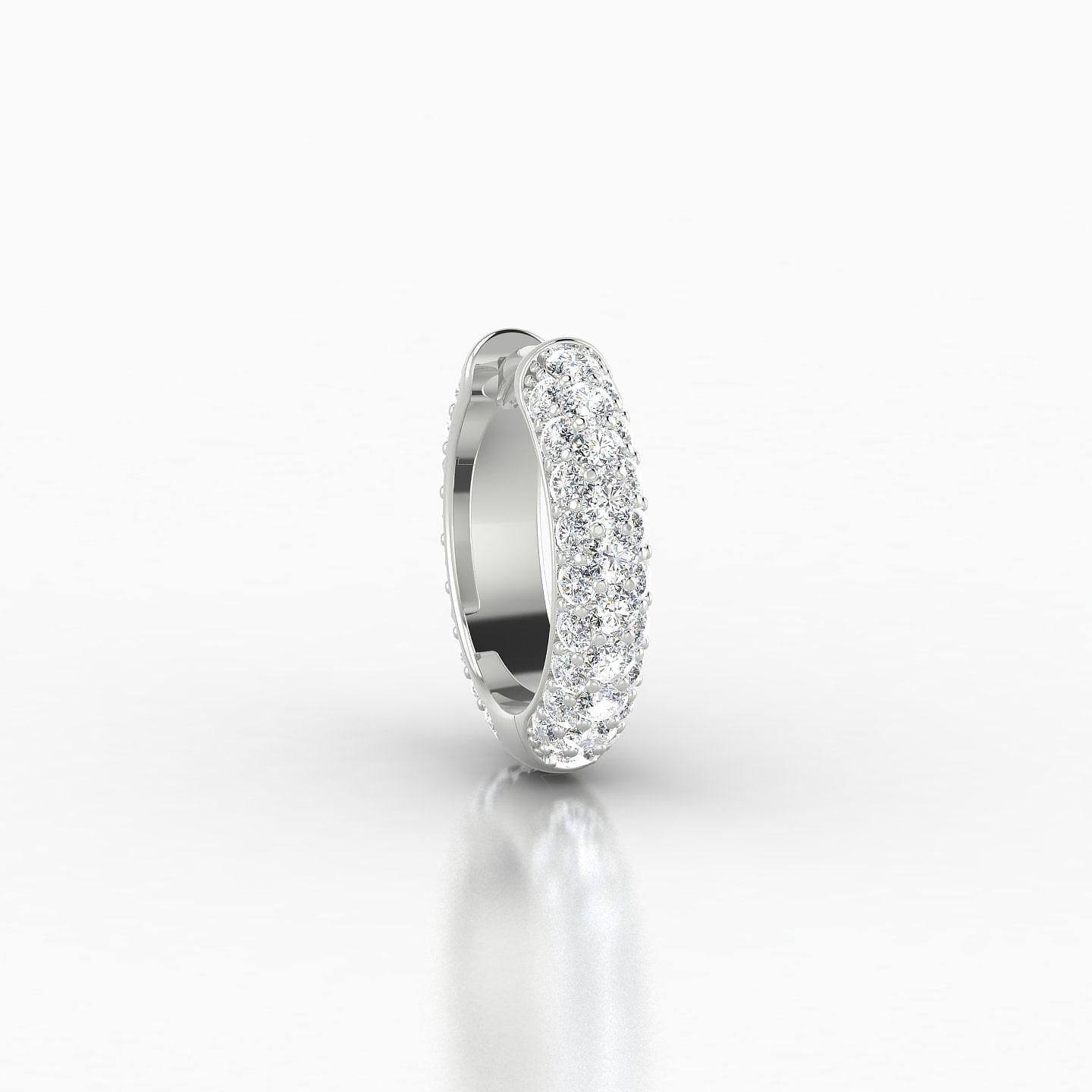 Theia | 18k White Gold 8 mm Pave Diamond Hoop Piercing