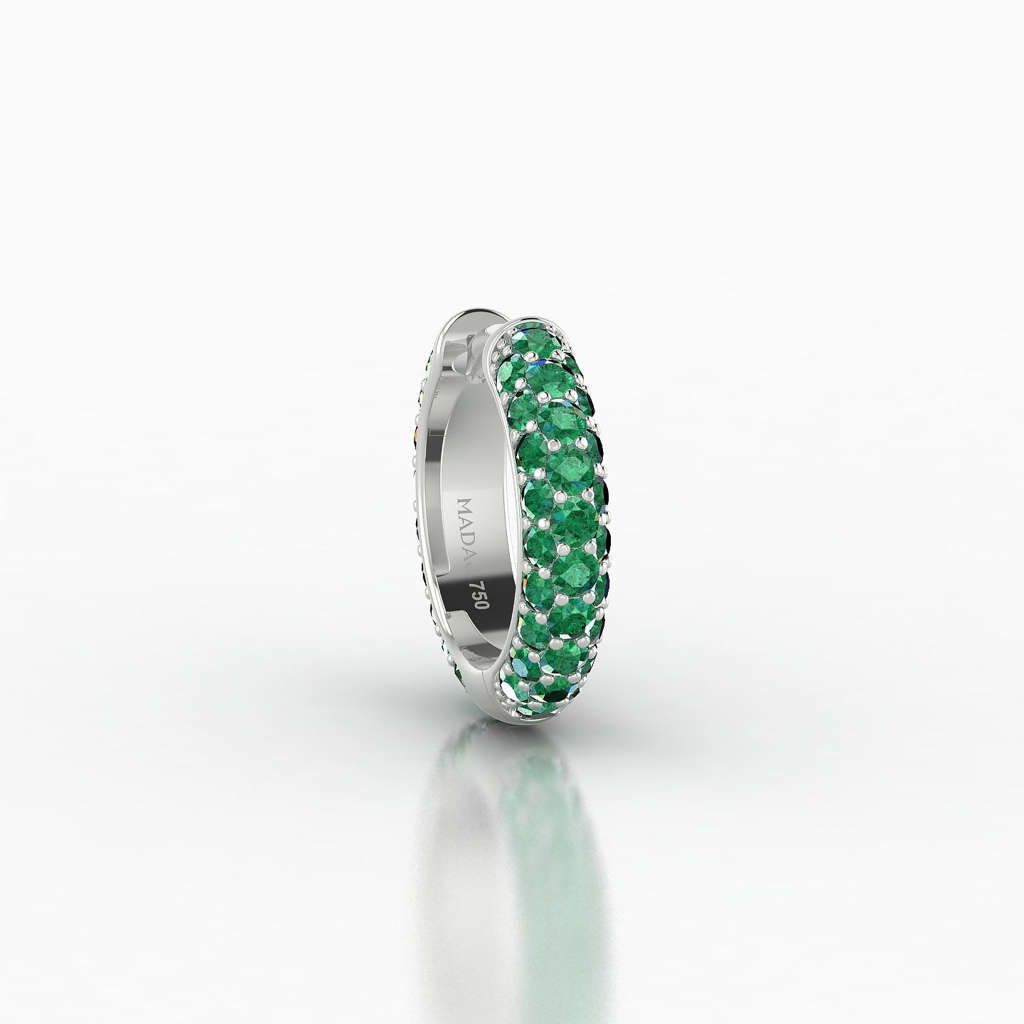 Theia | 18k White Gold 8 mm Pave Emerald Hoop Piercing