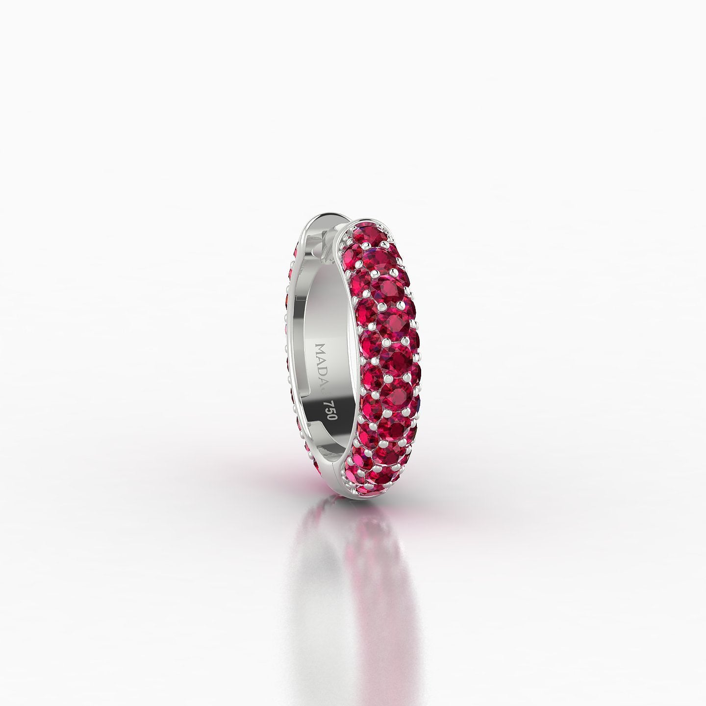 Theia | 18k White Gold 8 mm Pave Ruby Hoop Piercing