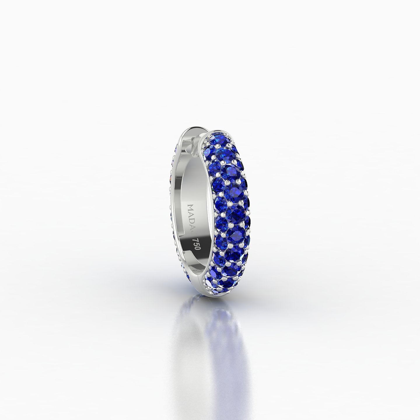 Theia | 18k White Gold 8 mm Pave Sapphire Hoop Piercing