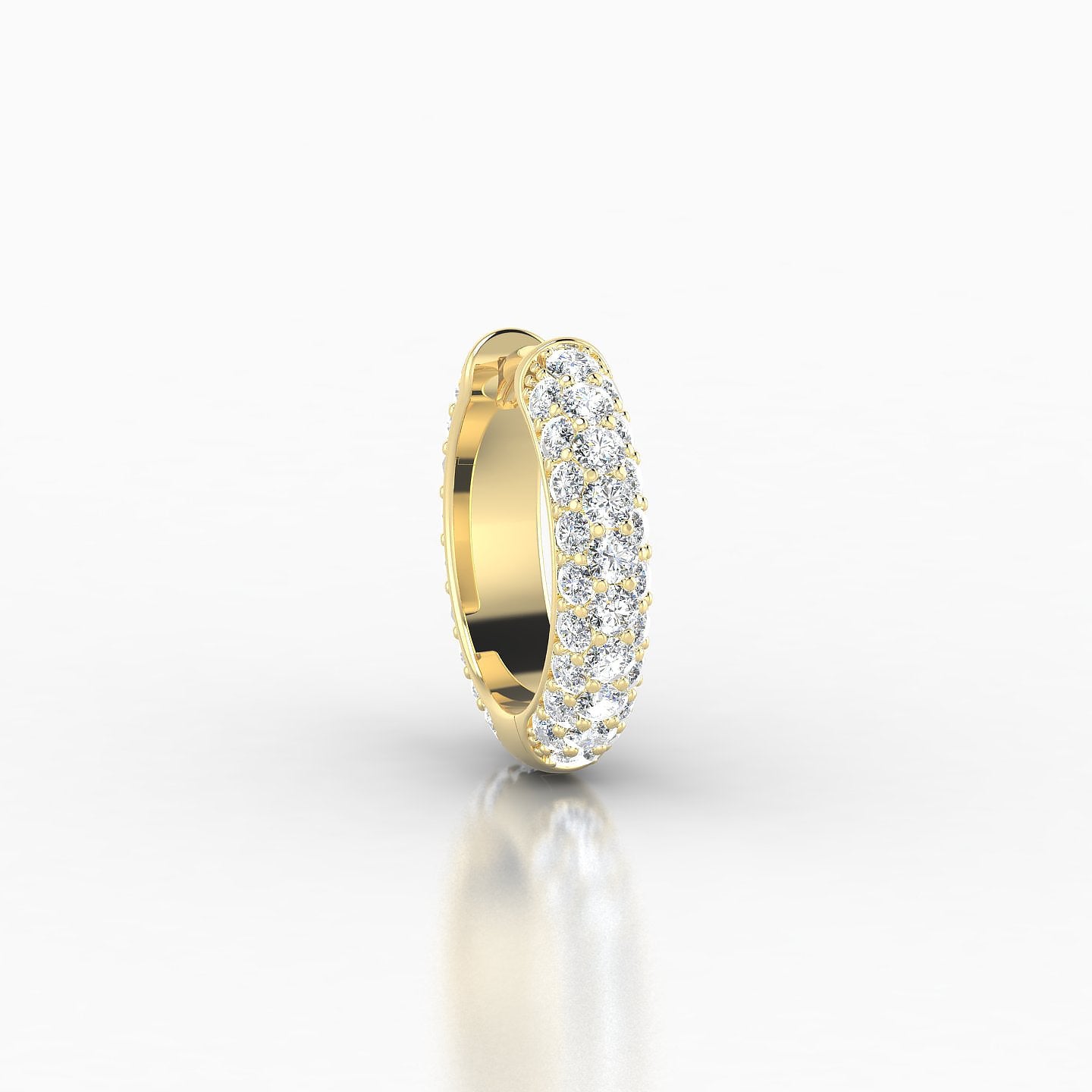 Theia | 18k Yellow Gold 8 mm Pave Diamond Hoop Piercing