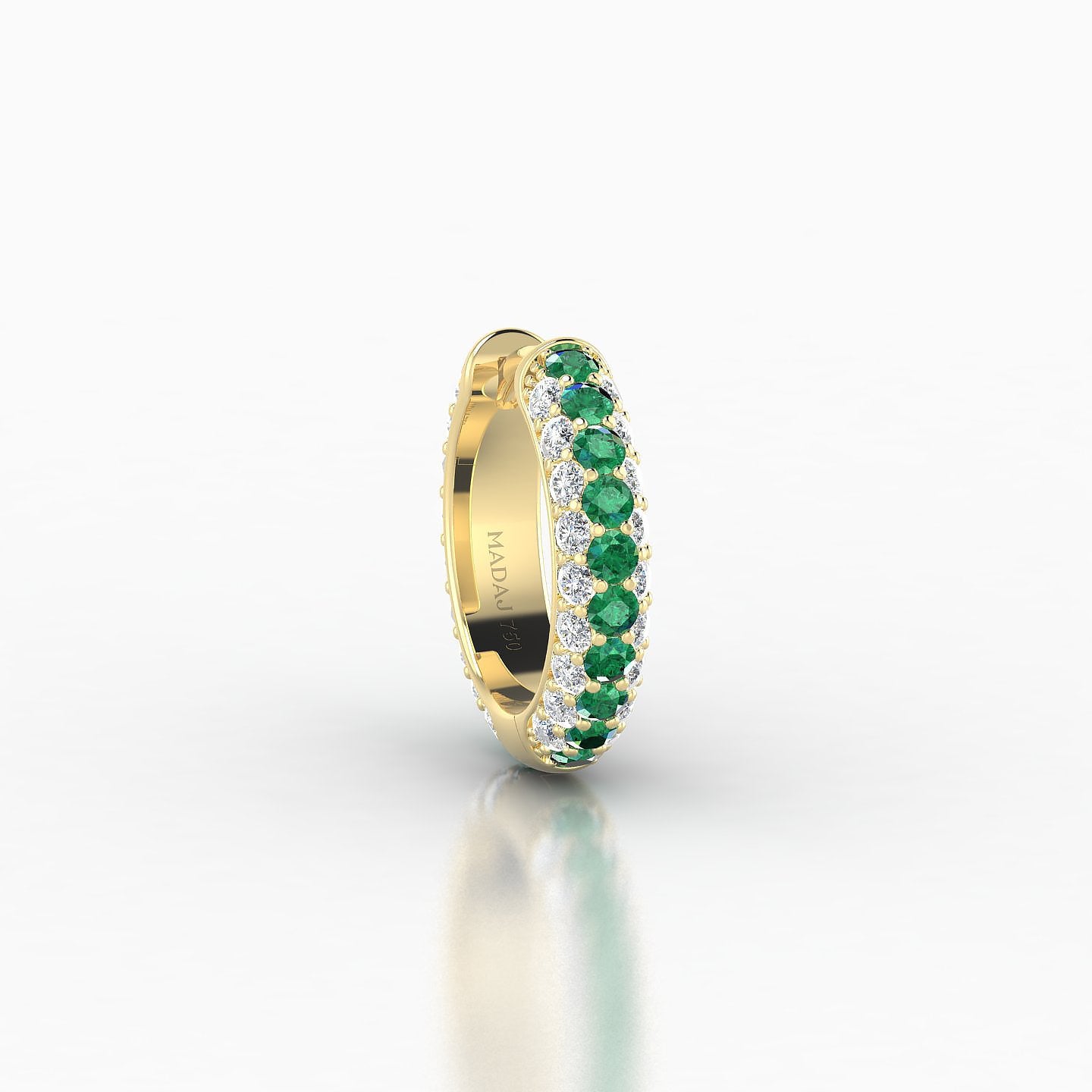 Theia | 18k Yellow Gold 8 mm Pave Emerald & Diamond Hoop Piercing