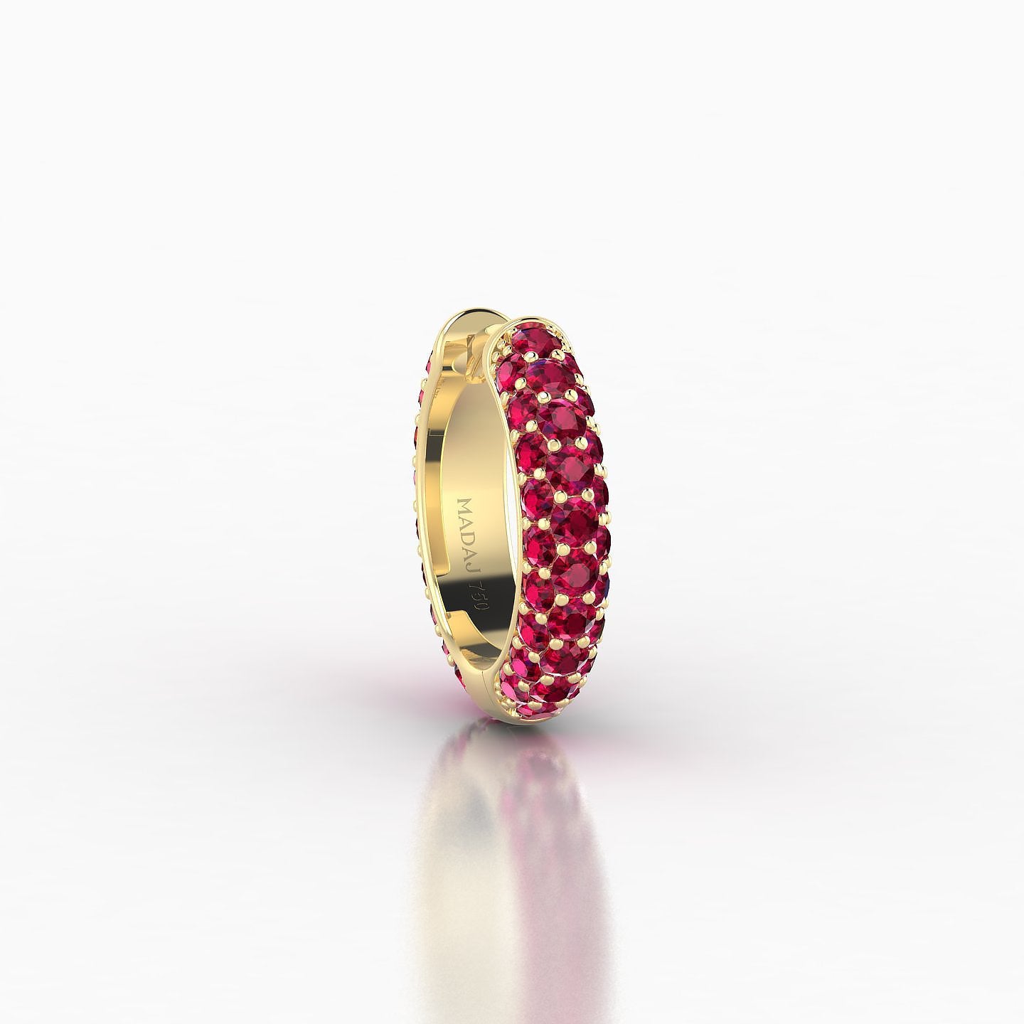 Theia | 18k Yellow Gold 8 mm Pave Ruby Hoop Piercing