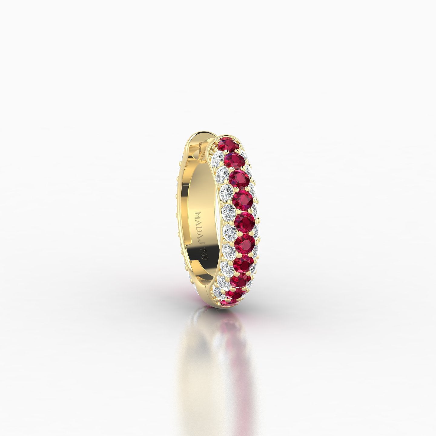 Theia | 18k Yellow Gold 8 mm Pave Ruby & Diamond Hoop Piercing