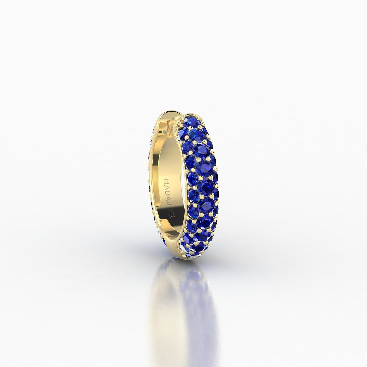 Theia | 18k Yellow Gold 8 mm Pave Sapphire Hoop Piercing