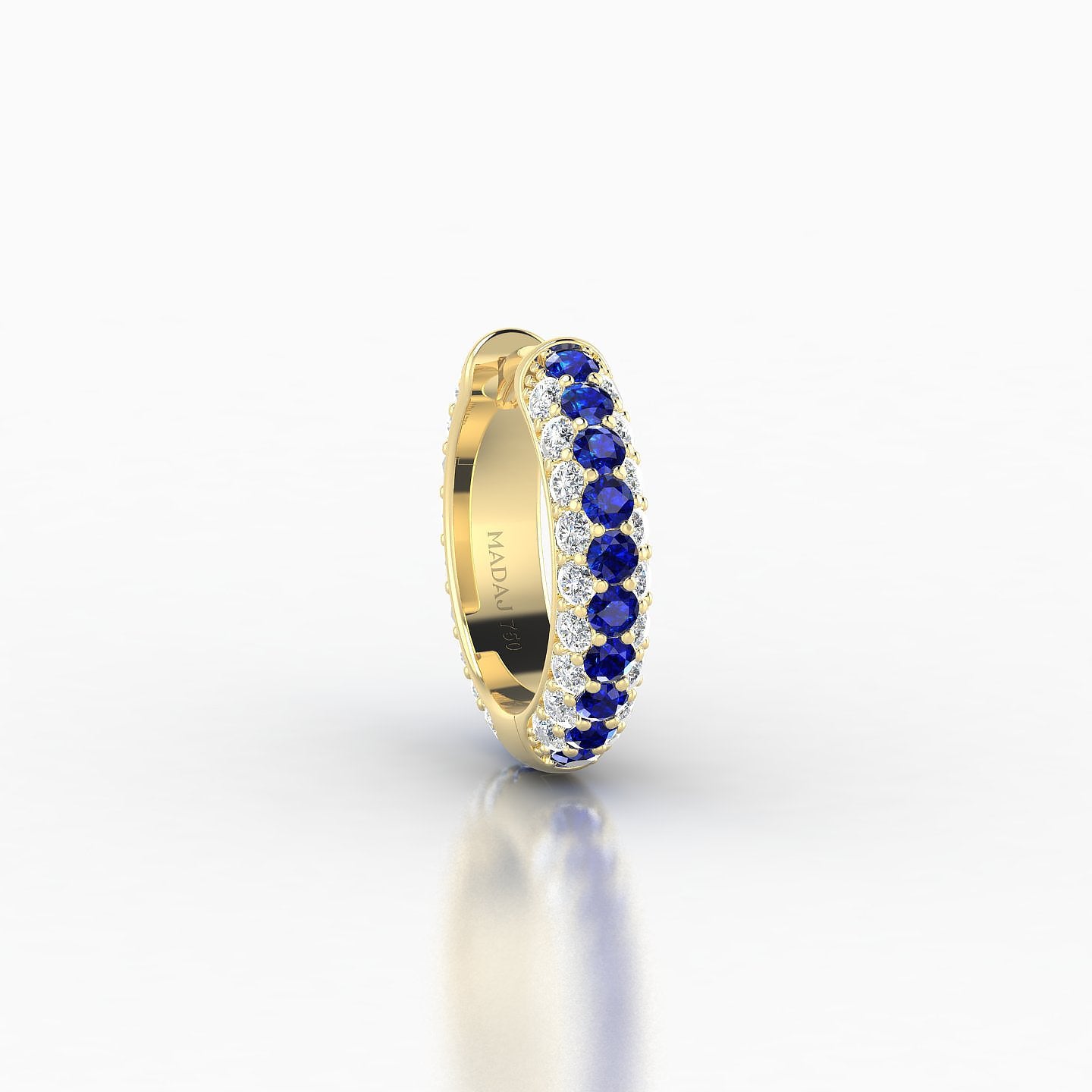 Theia | 18k Yellow Gold 8 mm Pave Sapphire & Diamond Hoop Piercing