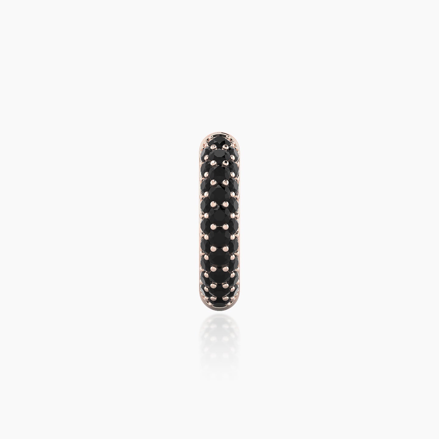 Theia | 18k Rose Gold 8 mm Pave Black Diamond Hoop Piercing