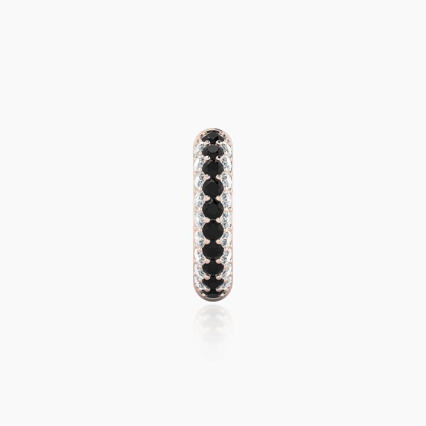 Theia | 18k Rose Gold 8 mm Pave Black Diamond & Diamond Hoop Piercing