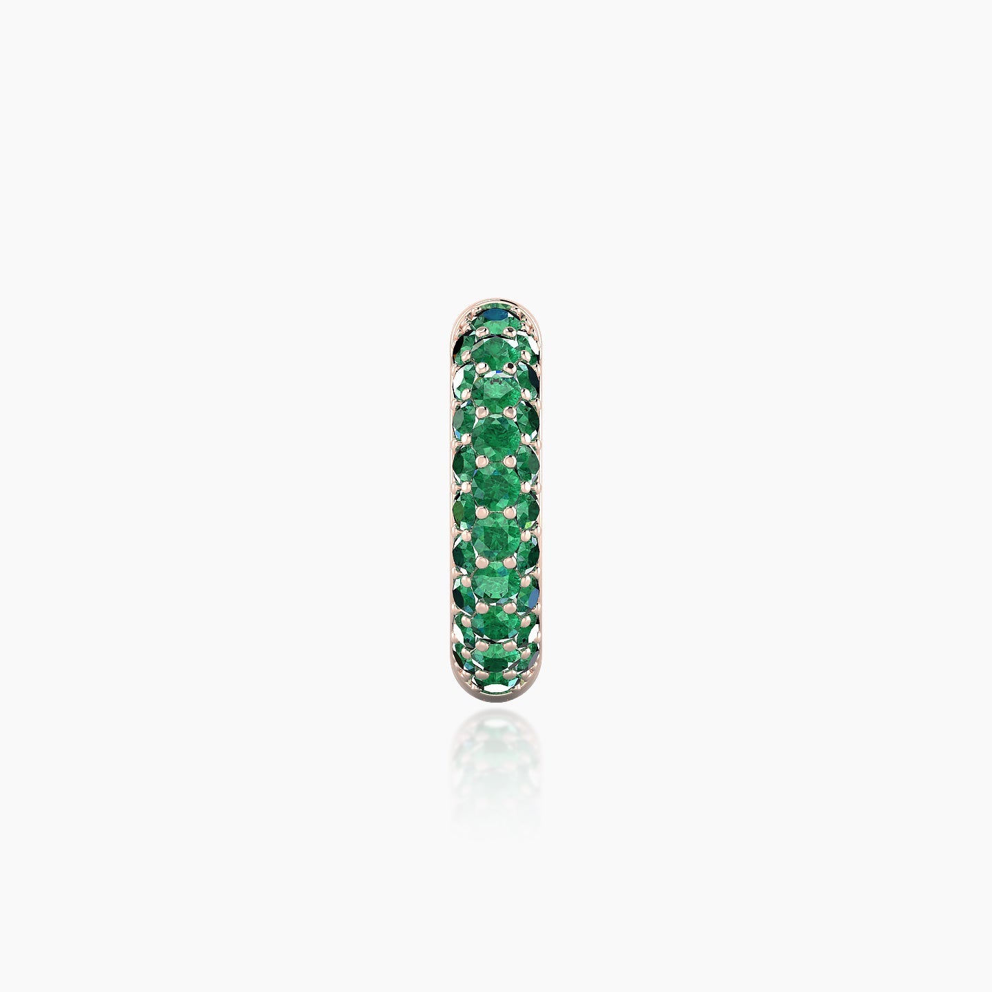 Theia | 18k Rose Gold 8 mm Pave Emerald Hoop Piercing