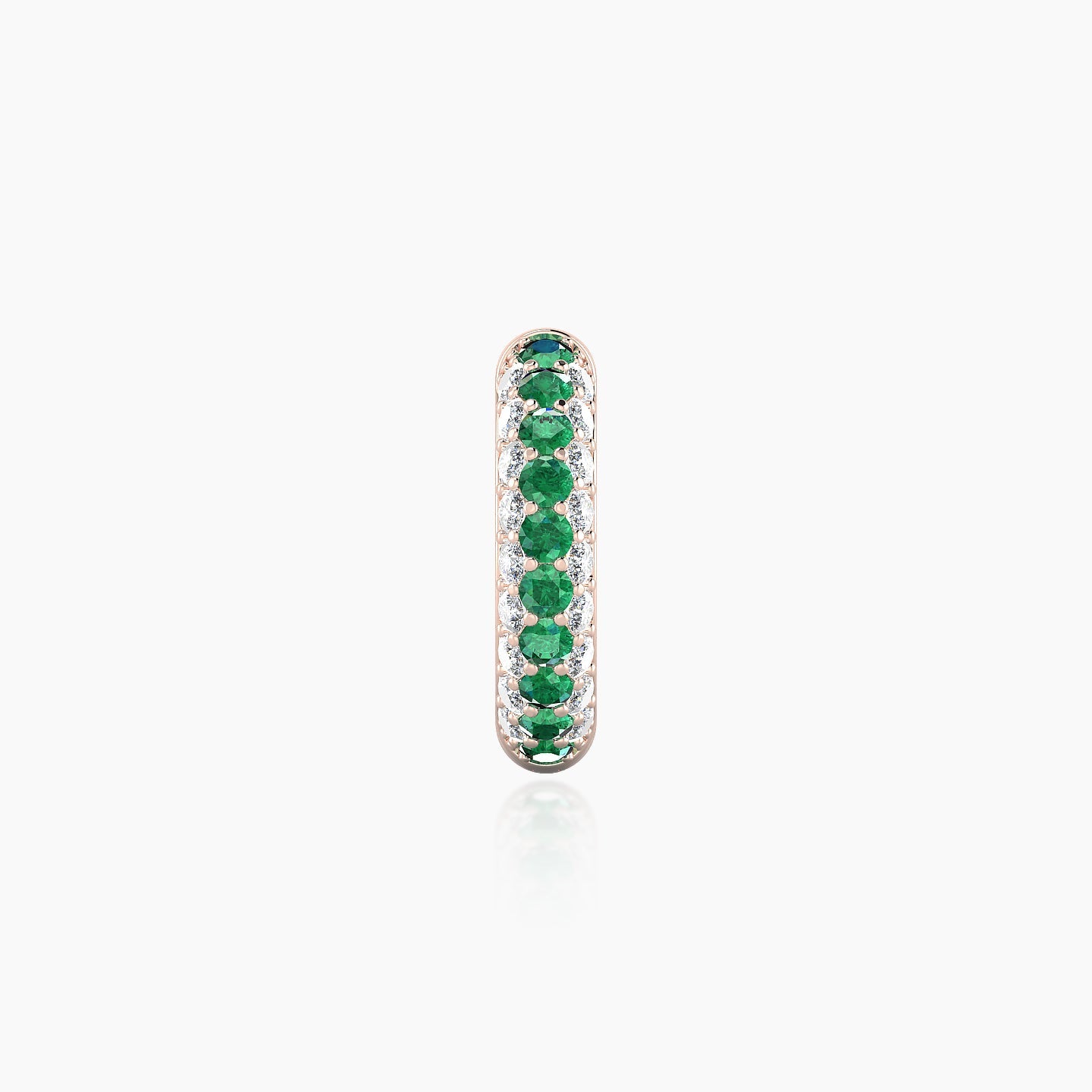 Theia | 18k Rose Gold 8 mm Pave Emerald & Diamond Hoop Piercing