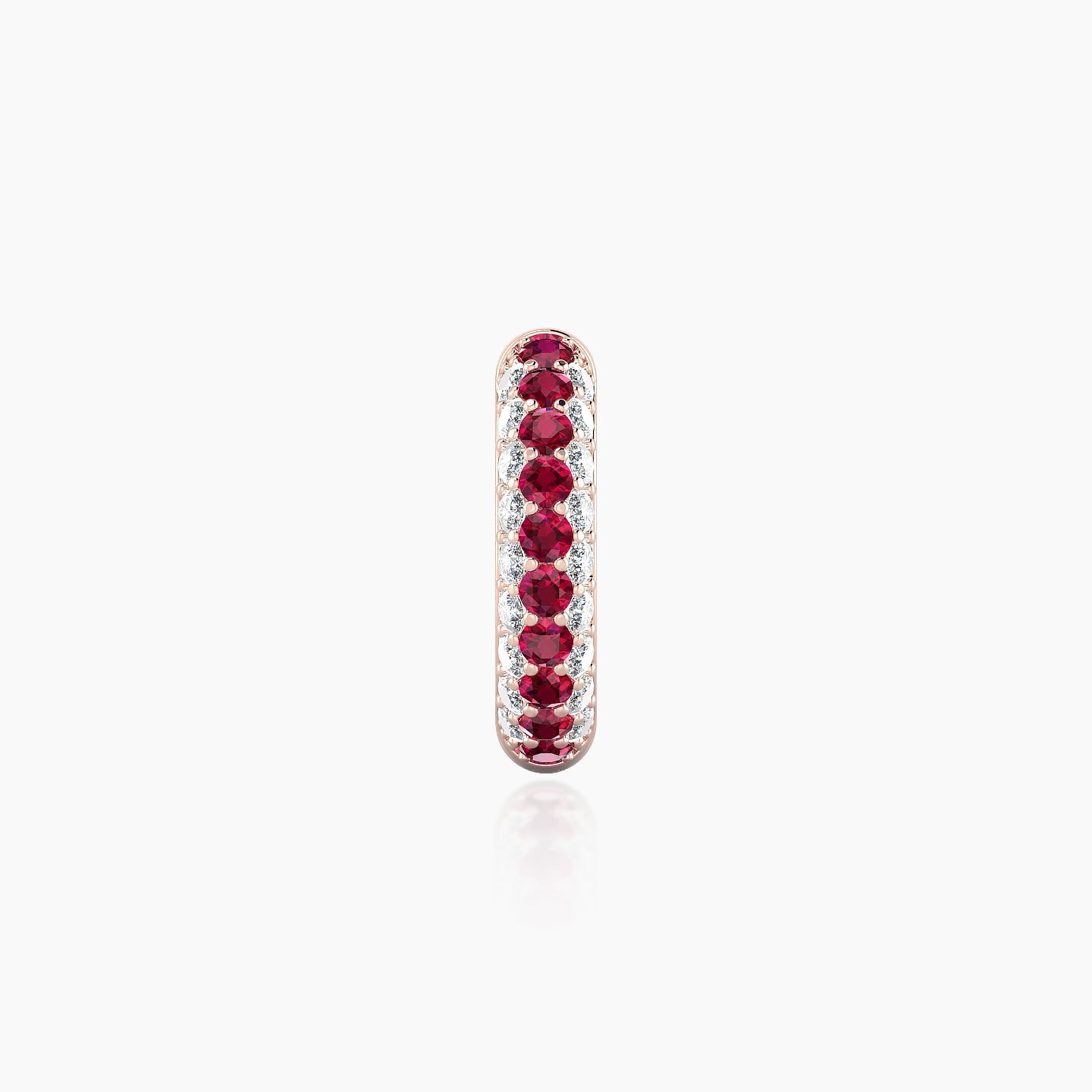 Theia | 18k Rose Gold 8 mm Pave Ruby & Diamond Hoop Piercing