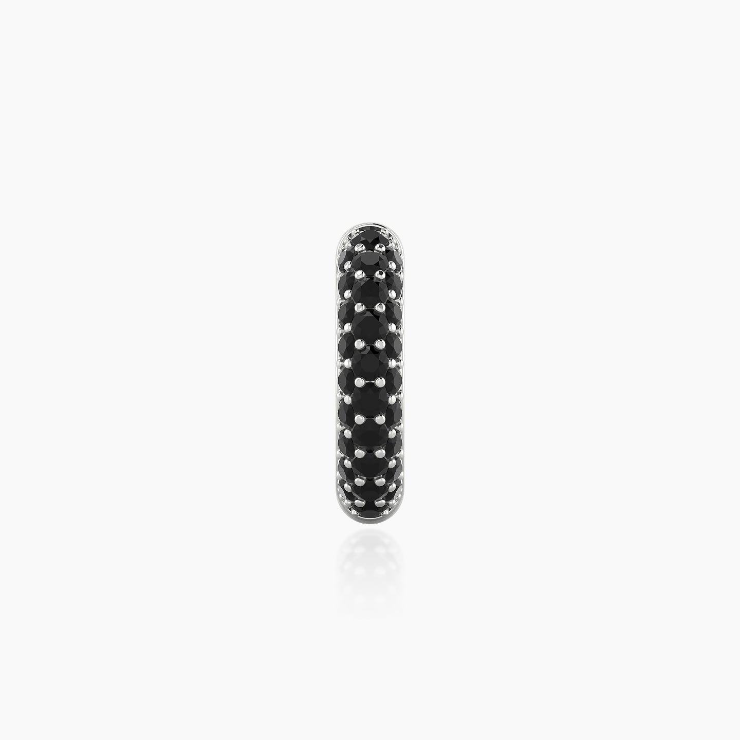 Theia | 18k White Gold 8 mm Pave Black Diamond Hoop Piercing