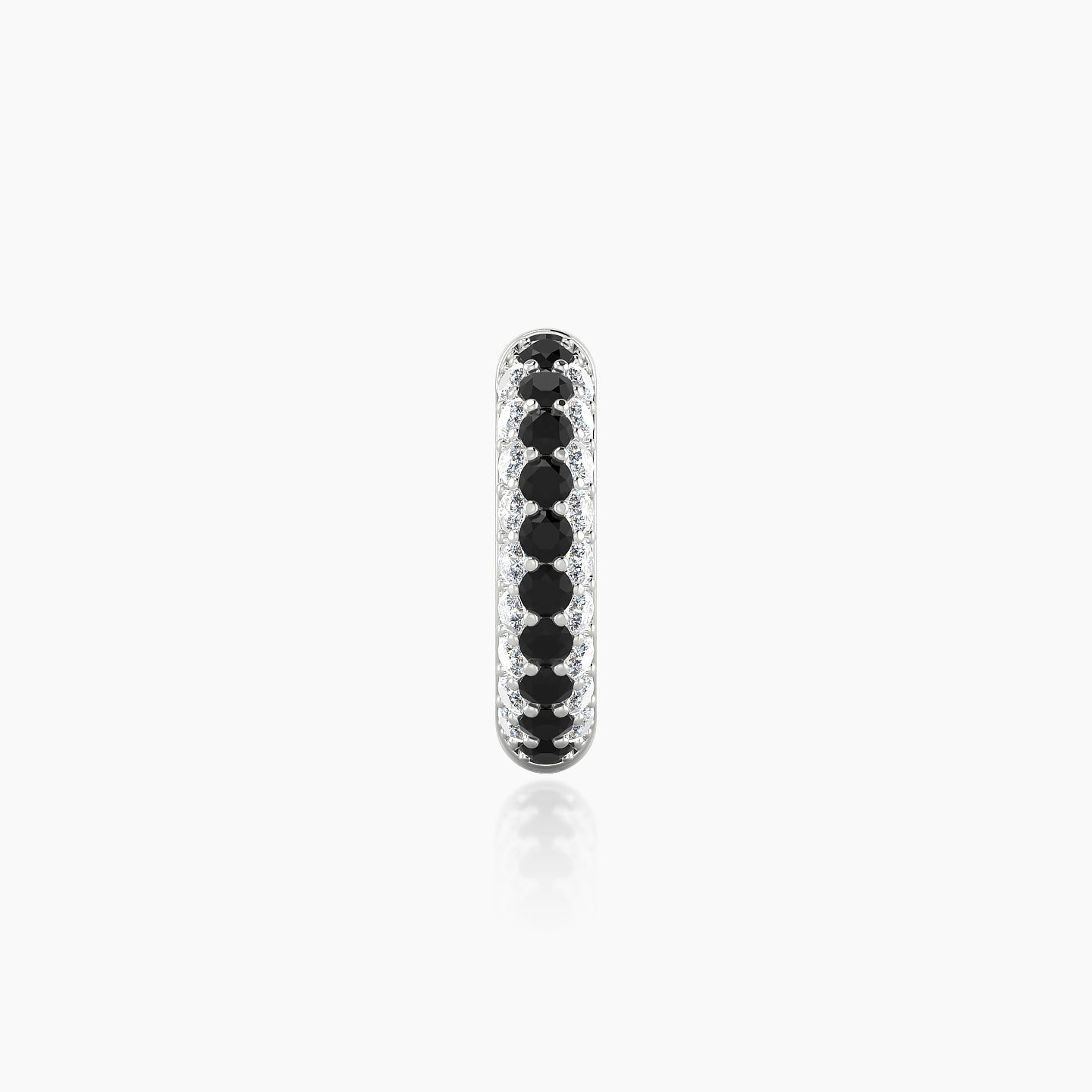 Theia | 18k White Gold 8 mm Pave Black Diamond & Diamond Hoop Piercing