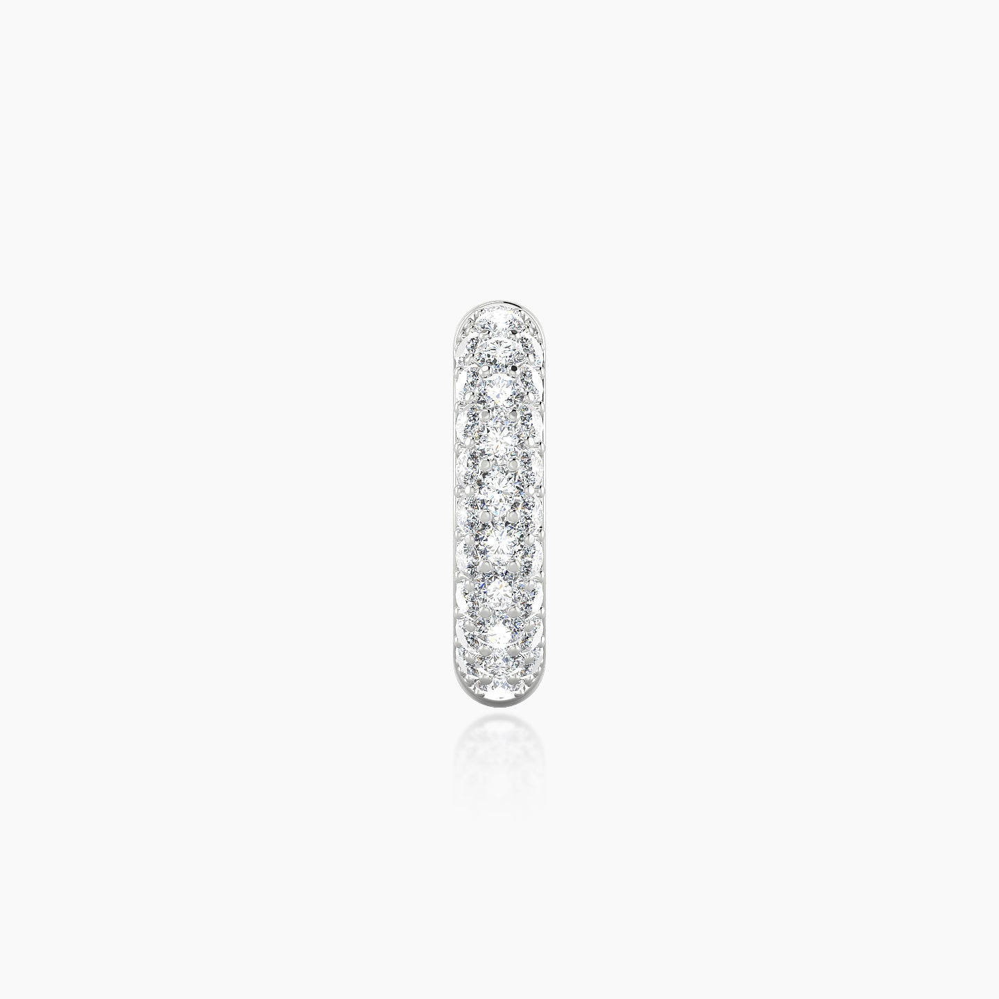 Theia | 18k White Gold 8 mm Pave Diamond Hoop Piercing