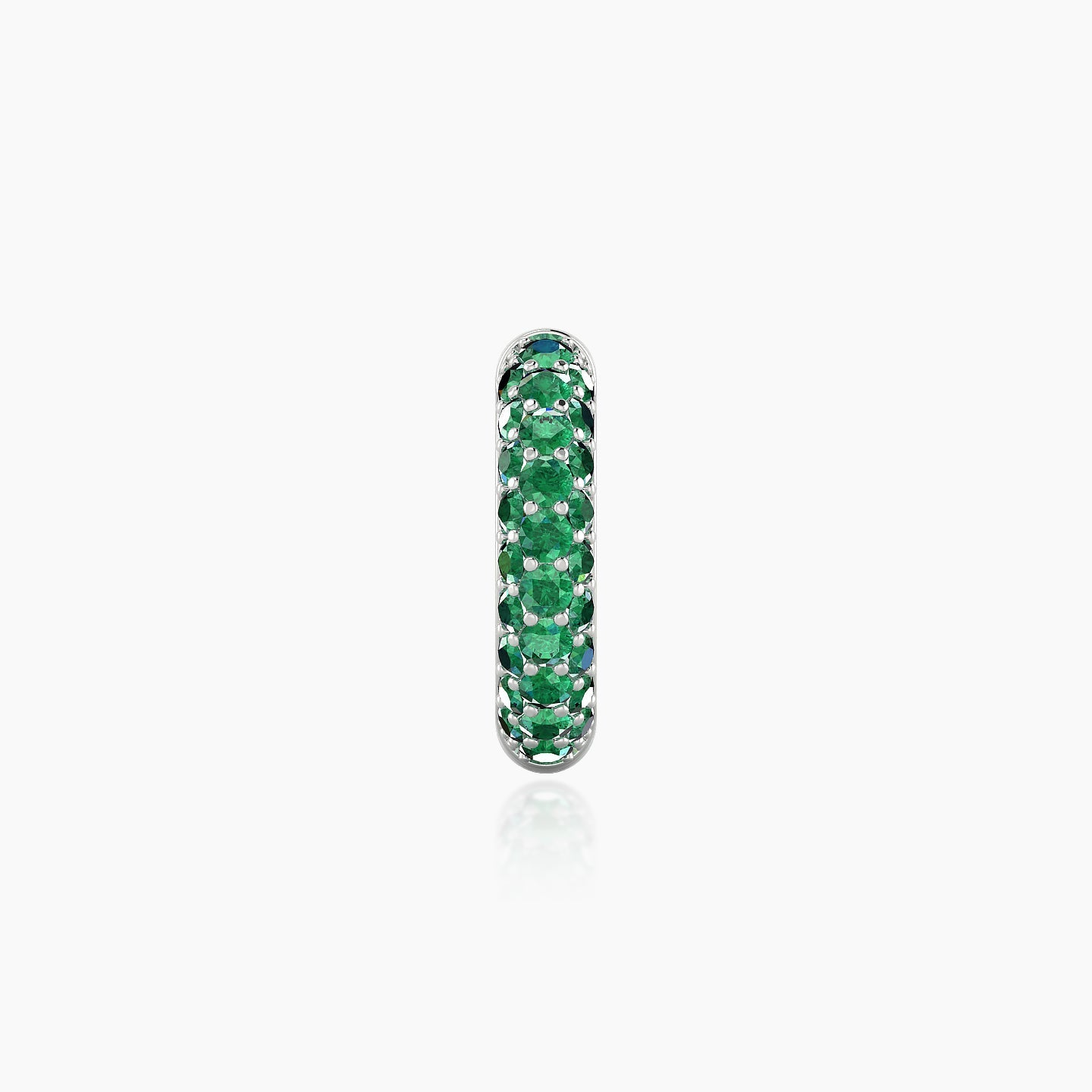 Theia | 18k White Gold 8 mm Pave Emerald Hoop Piercing