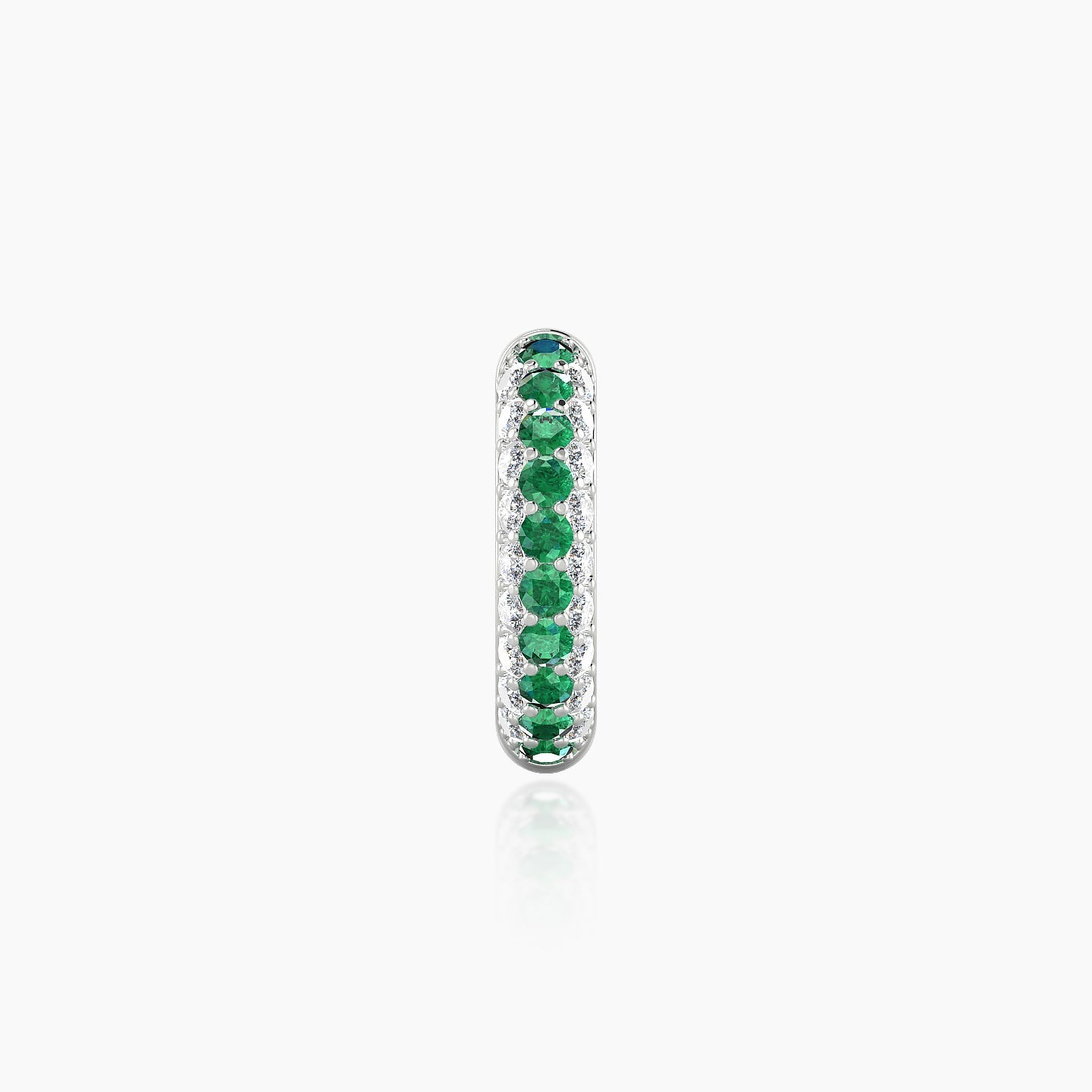 Theia | 18k White Gold 8 mm Pave Emerald & Diamond Hoop Piercing