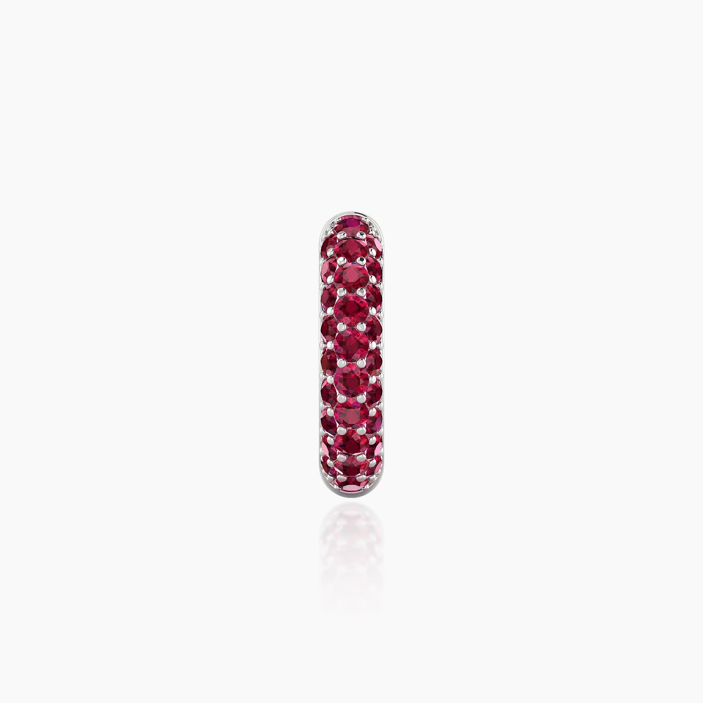 Theia | 18k White Gold 8 mm Pave Ruby Hoop Piercing