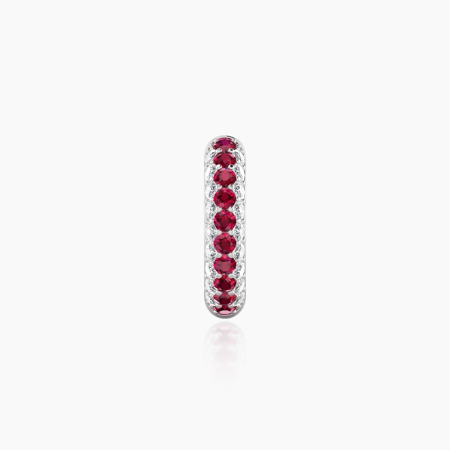 Theia | 18k White Gold 8 mm Pave Ruby & Diamond Hoop Piercing