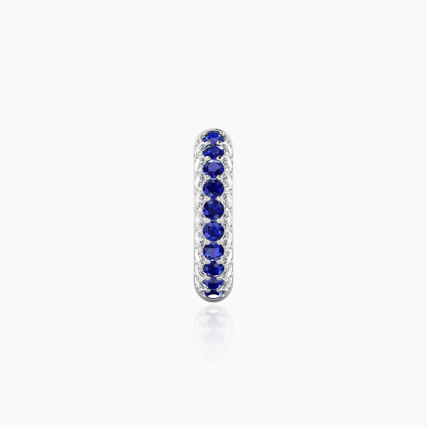 Theia | 18k White Gold 8 mm Pave Sapphire & Diamond Hoop Piercing