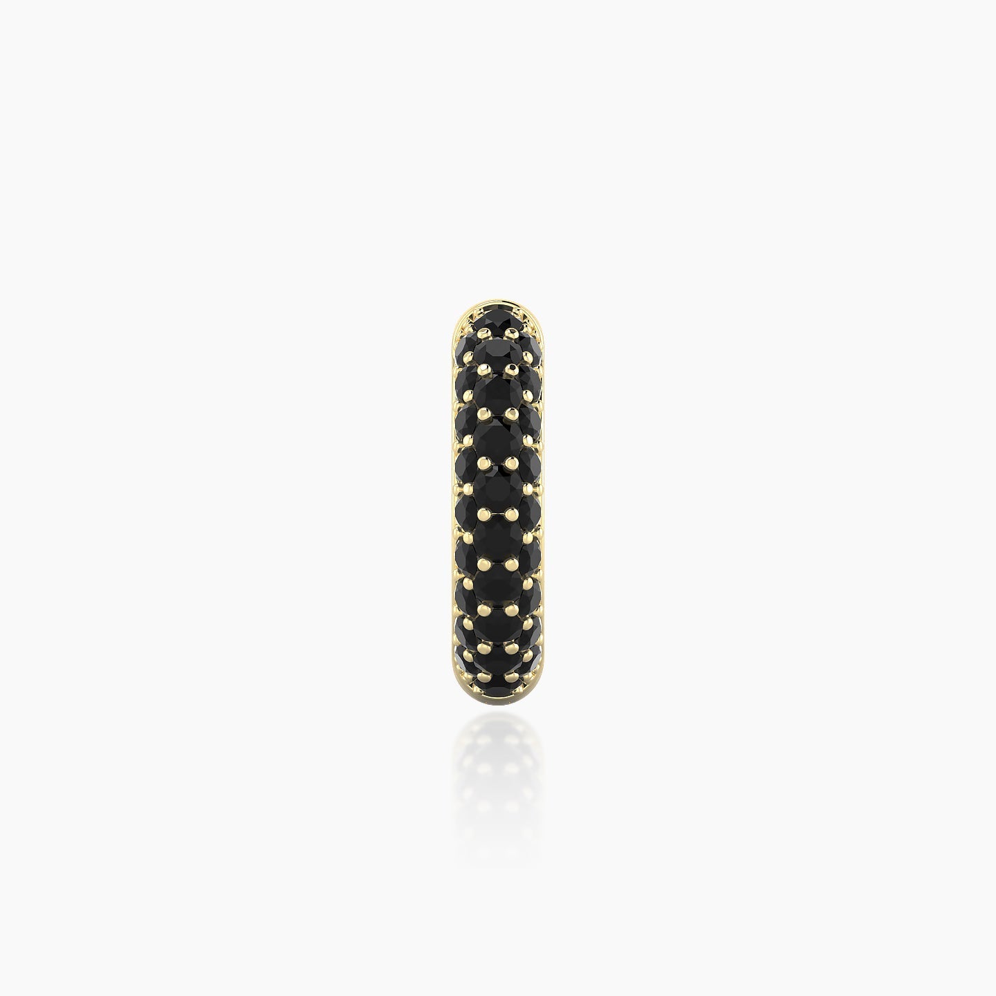 Theia | 18k Yellow Gold 8 mm Pave Black Diamond Hoop Piercing