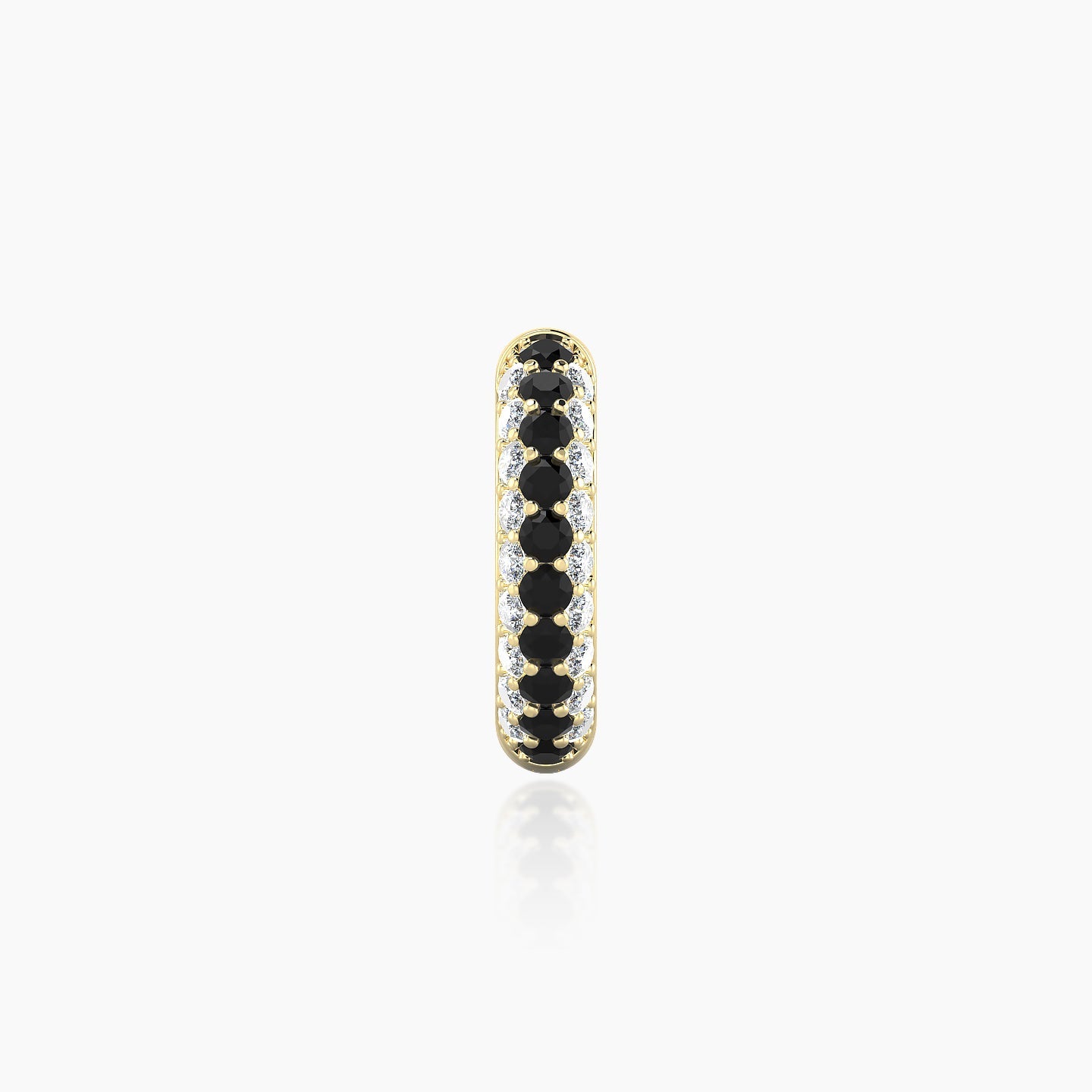 Theia | 18k Yellow Gold 8 mm Pave Black Diamond & Diamond Hoop Piercing