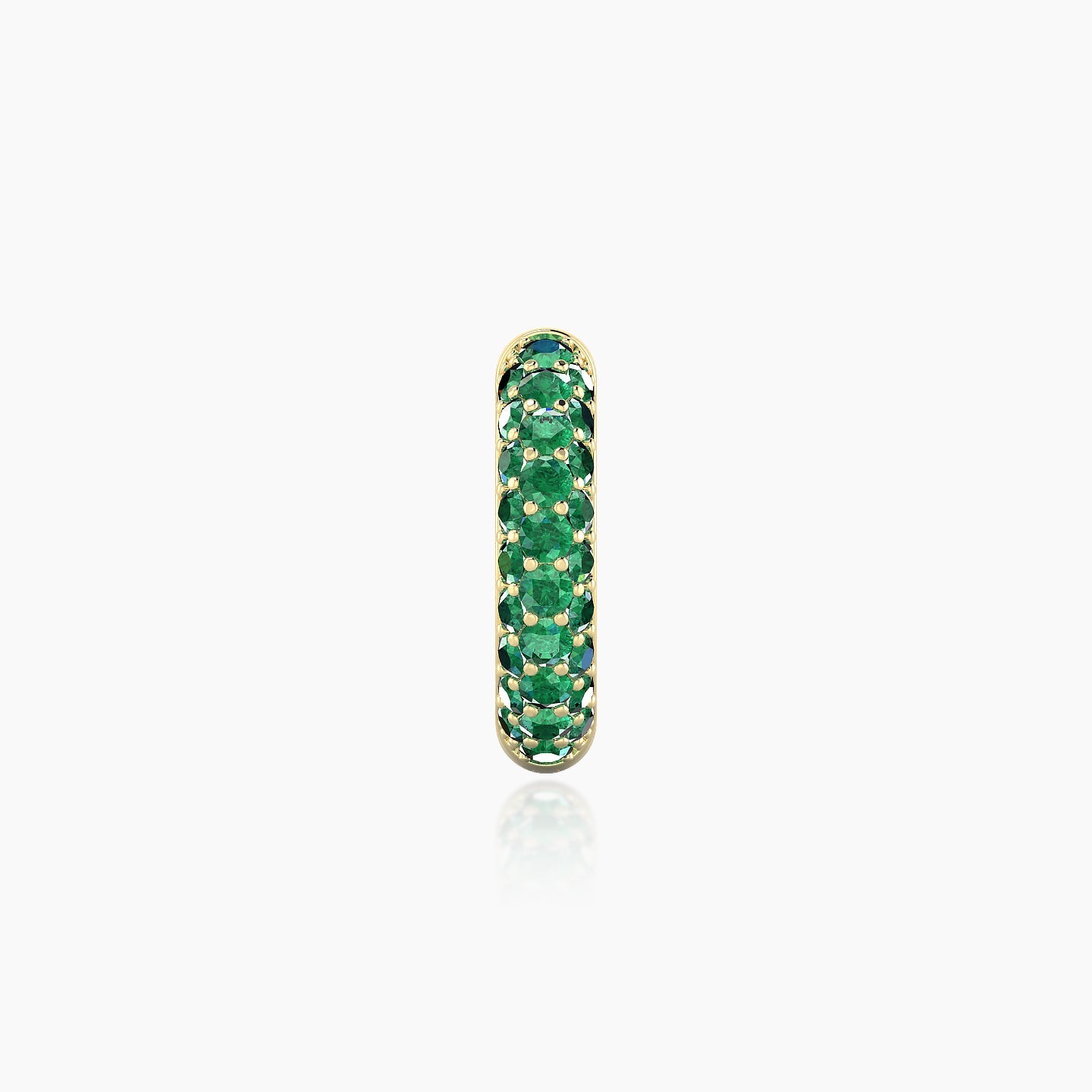 Theia | 18k Yellow Gold 8 mm Pave Emerald Hoop Piercing