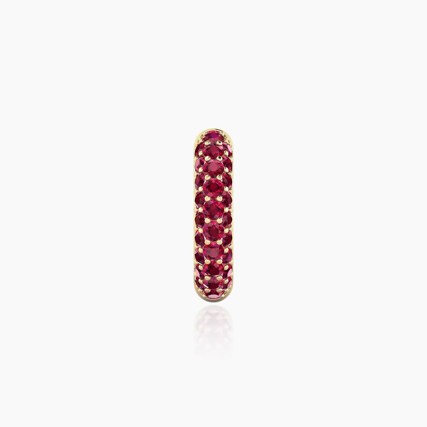 Theia | 18k Yellow Gold 8 mm Pave Ruby Hoop Piercing