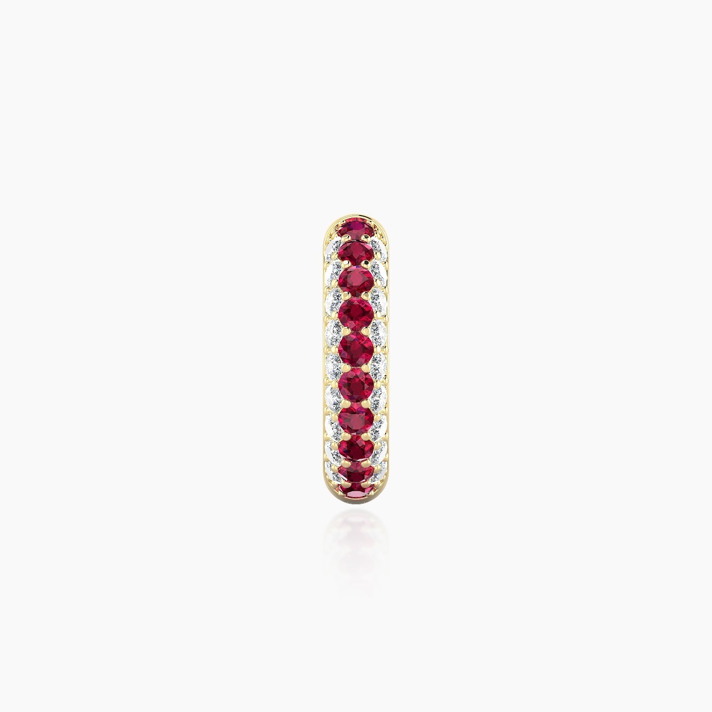 Theia | 18k Yellow Gold 8 mm Pave Ruby & Diamond Hoop Piercing