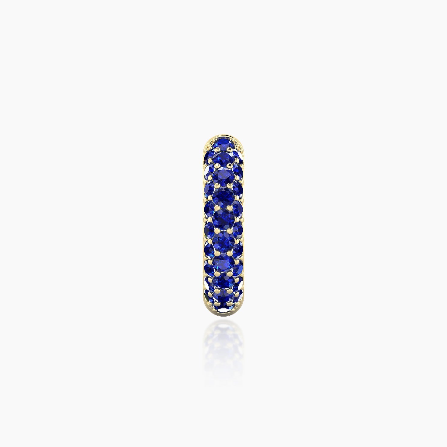 Theia | 18k Yellow Gold 8 mm Pave Sapphire Hoop Piercing