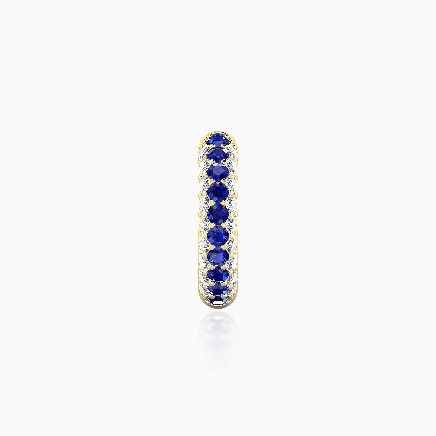 Theia | 18k Yellow Gold 8 mm Pave Sapphire & Diamond Hoop Piercing