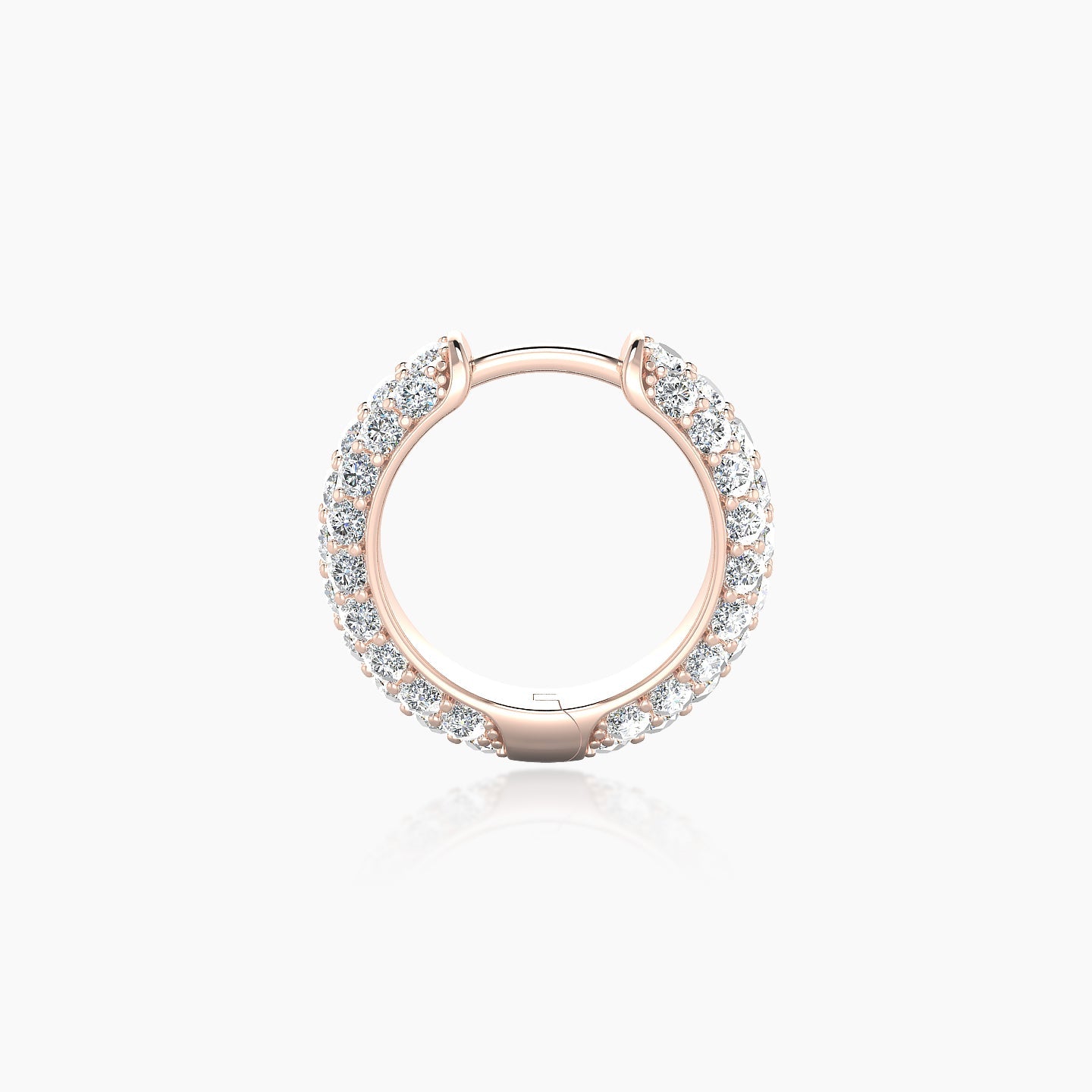 Theia | 18k Rose Gold 8 mm Pave Diamond Hoop Piercing