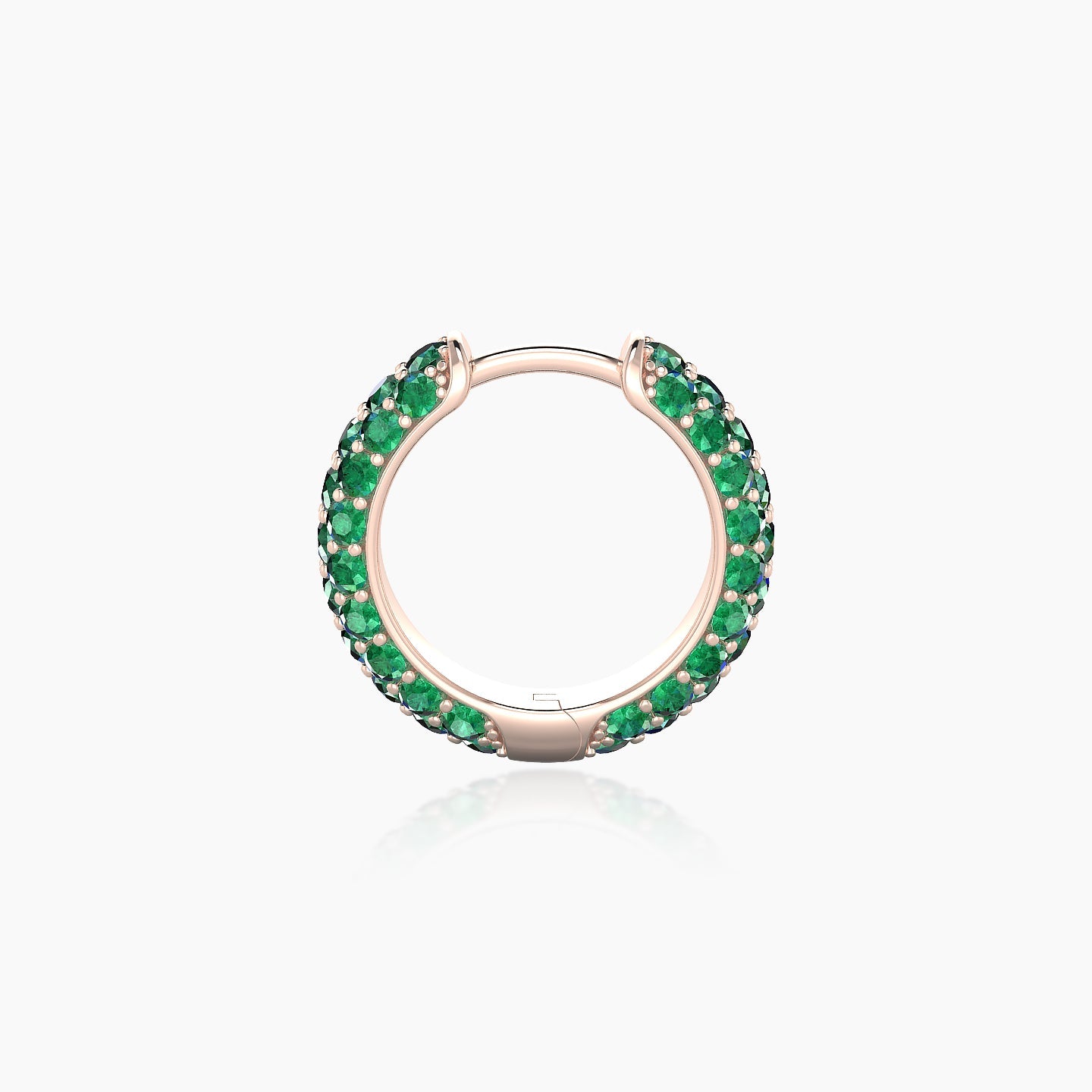 Theia | 18k Rose Gold 8 mm Pave Emerald Hoop Piercing