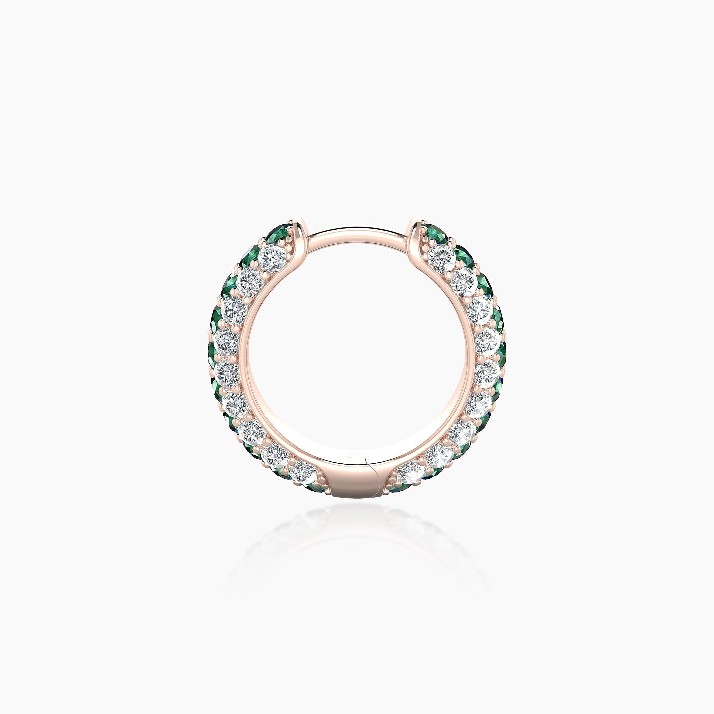 Theia | 18k Rose Gold 8 mm Pave Emerald & Diamond Hoop Piercing