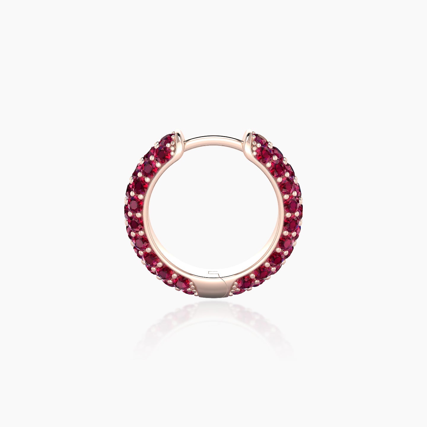 Theia | 18k Rose Gold 8 mm Pave Ruby Hoop Piercing