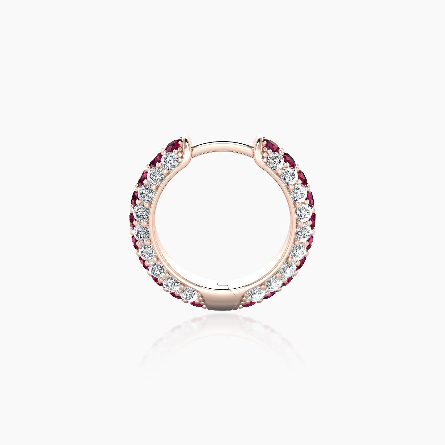 Theia | 18k Rose Gold 8 mm Pave Ruby & Diamond Hoop Piercing