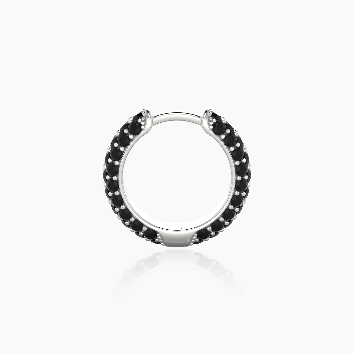 Theia | 18k White Gold 8 mm Pave Black Diamond Hoop Piercing