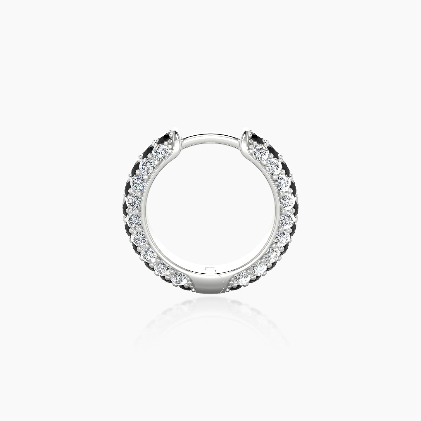 Theia | 18k White Gold 8 mm Pave Black Diamond & Diamond Hoop Piercing