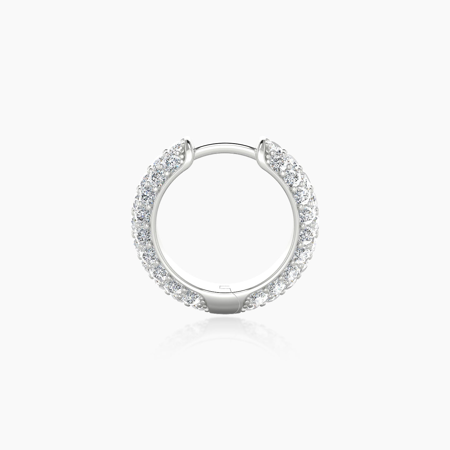 Theia | 18k White Gold 8 mm Pave Diamond Hoop Piercing