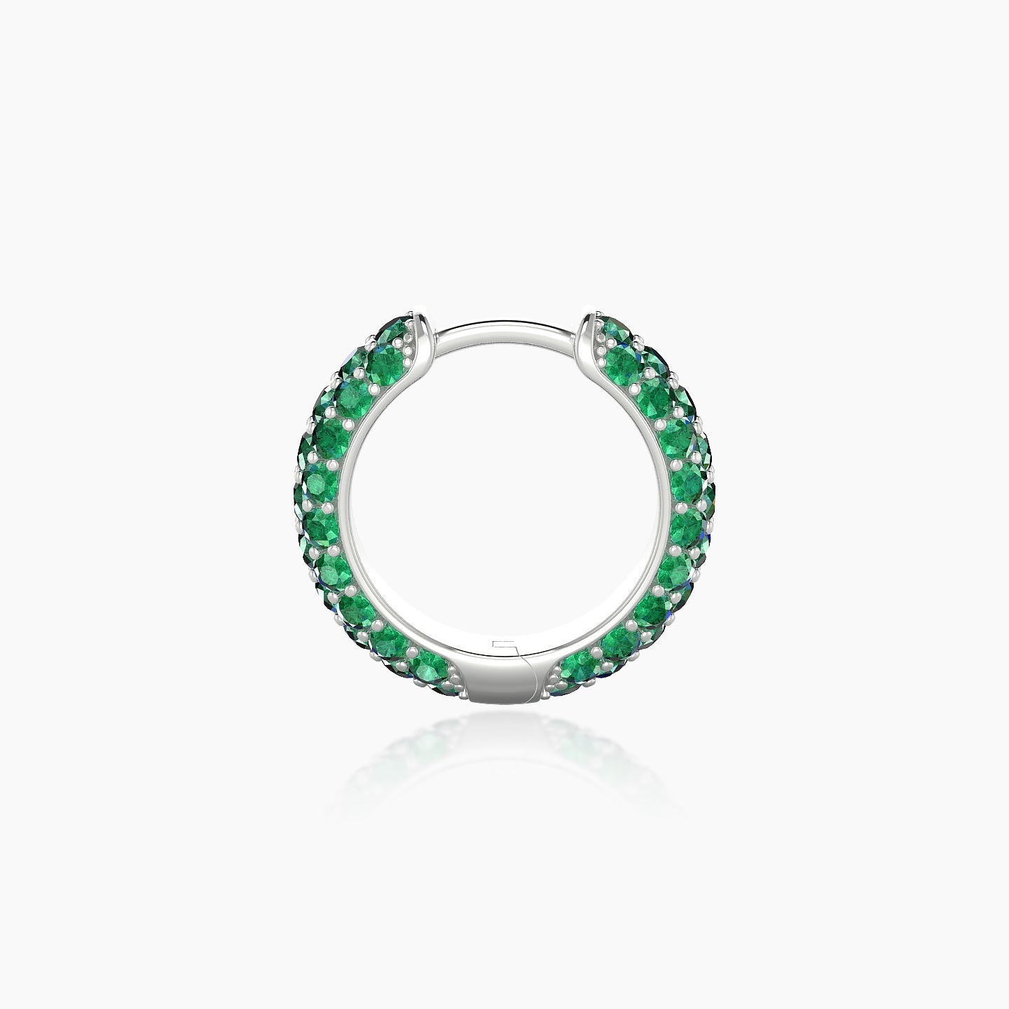 Theia | 18k White Gold 8 mm Pave Emerald Hoop Piercing