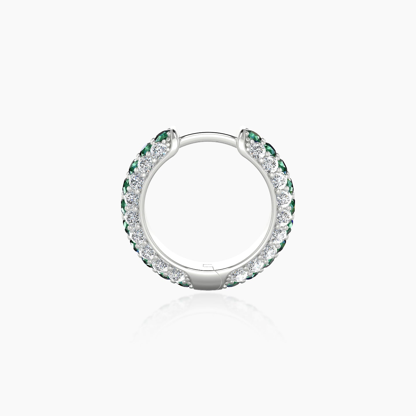 Theia | 18k White Gold 8 mm Pave Emerald & Diamond Hoop Piercing