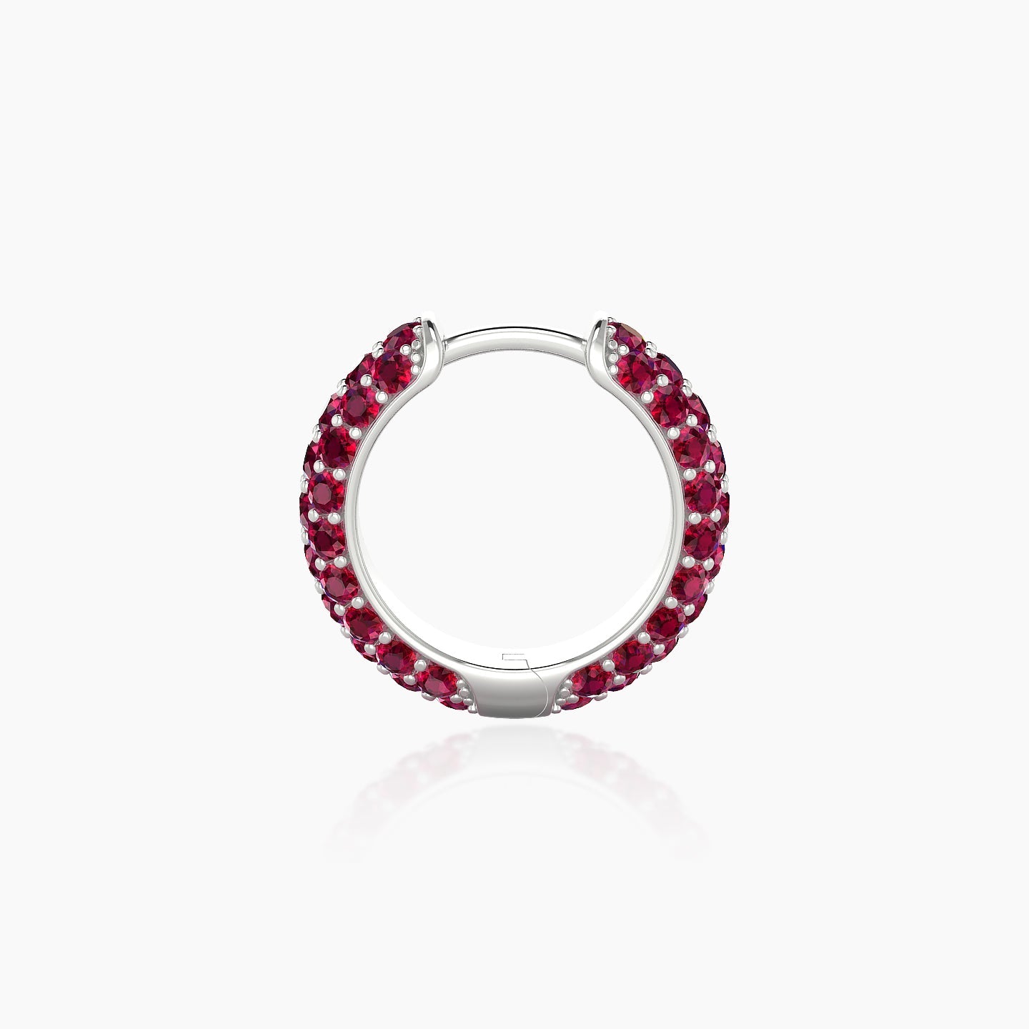 Theia | 18k White Gold 8 mm Pave Ruby Hoop Piercing