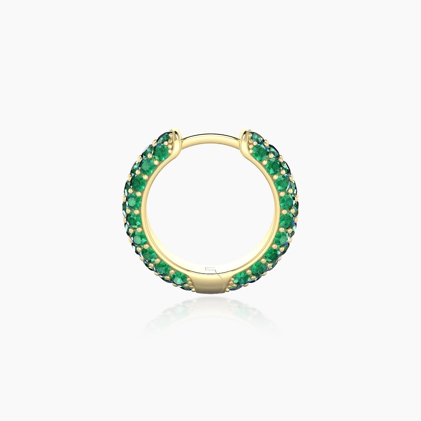 Theia | 18k Yellow Gold 8 mm Pave Emerald Hoop Piercing