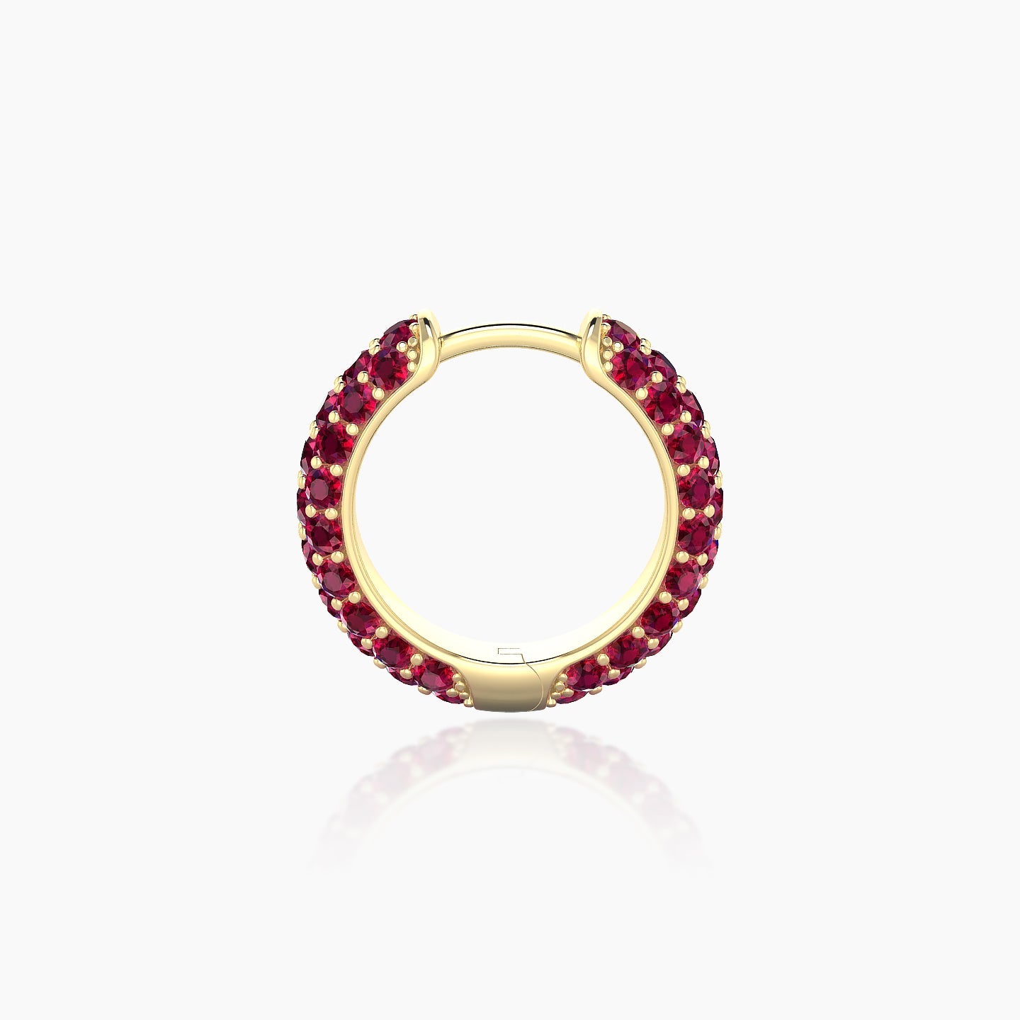 Theia | 18k Yellow Gold 8 mm Pave Ruby Hoop Piercing